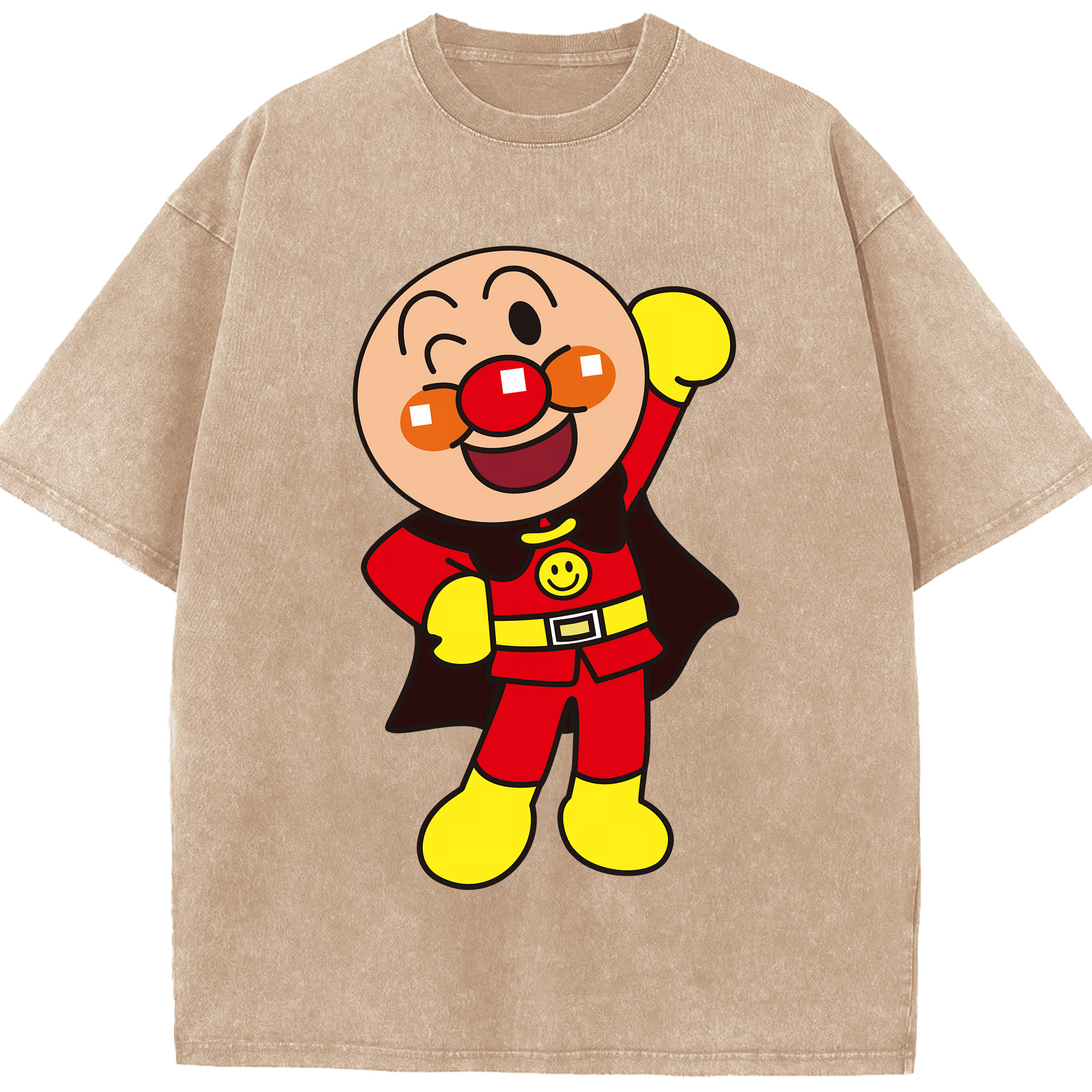 （画像用） アンパンマン Anpanman 綿100% ヴィンテージ風 半袖Tシャツ（フロントプリント）