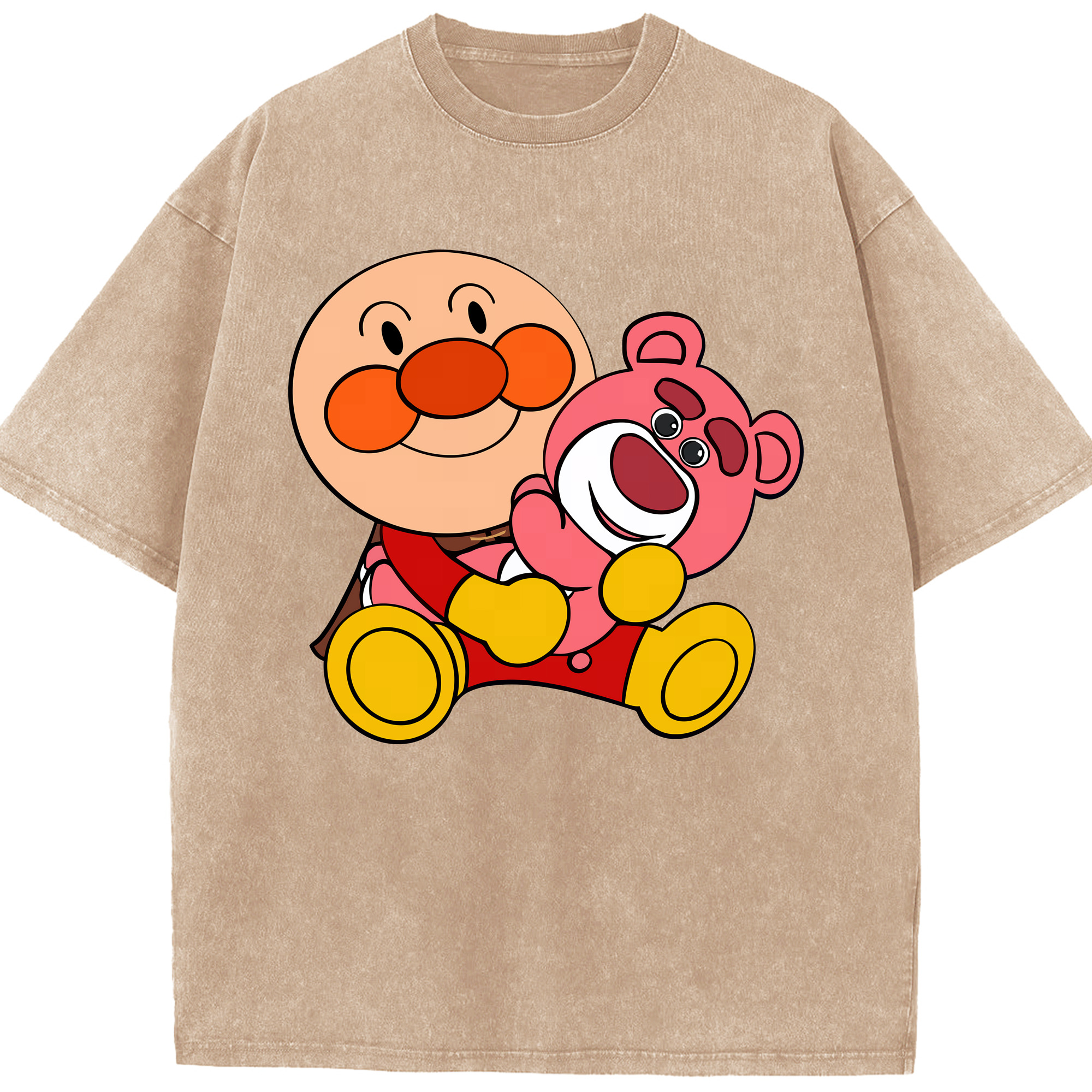 （画像用） アンパンマン Anpanman 綿100% ヴィンテージ風 半袖Tシャツ（フロントプリント）