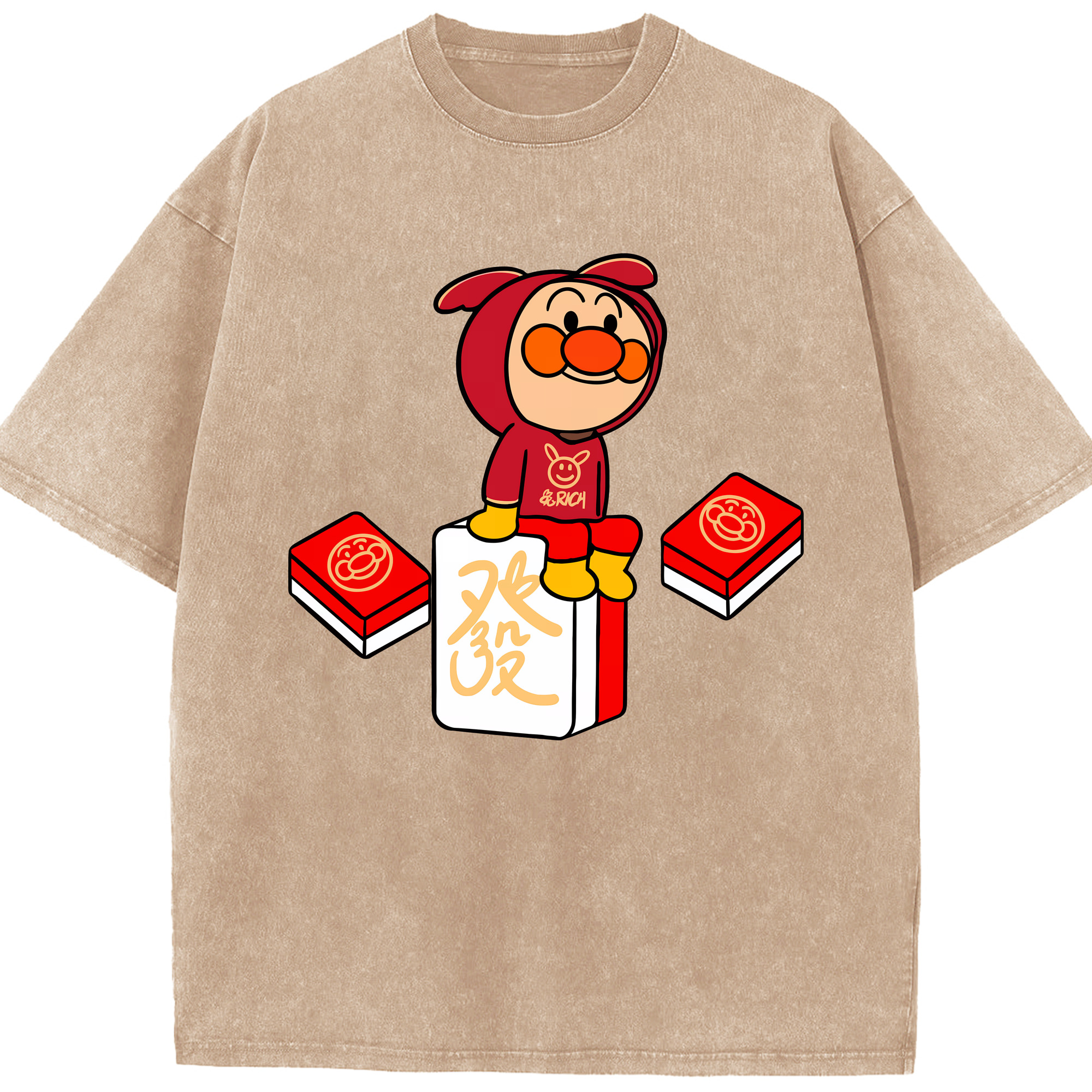 （画像用） アンパンマン Anpanman 綿100% ヴィンテージ風 半袖Tシャツ（フロントプリント）