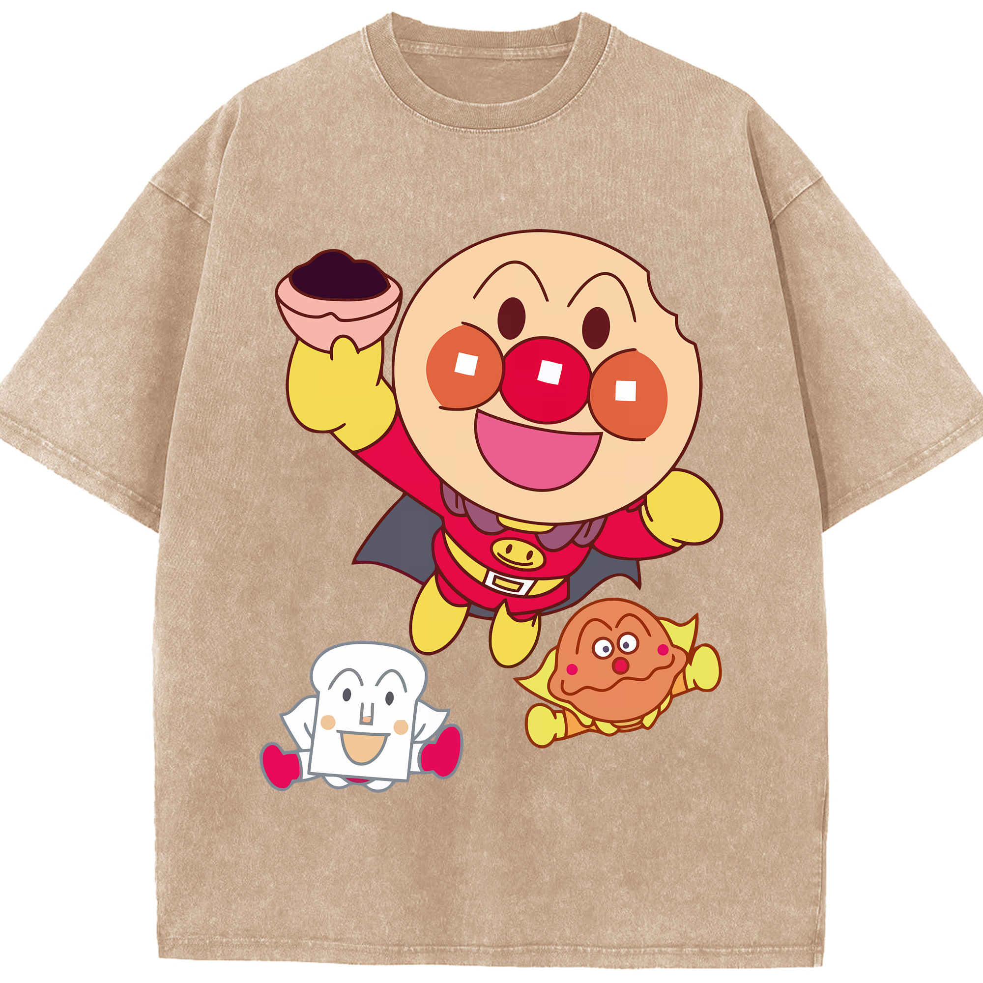 （画像用） アンパンマン Anpanman 綿100% ヴィンテージ風 半袖Tシャツ（フロントプリント）