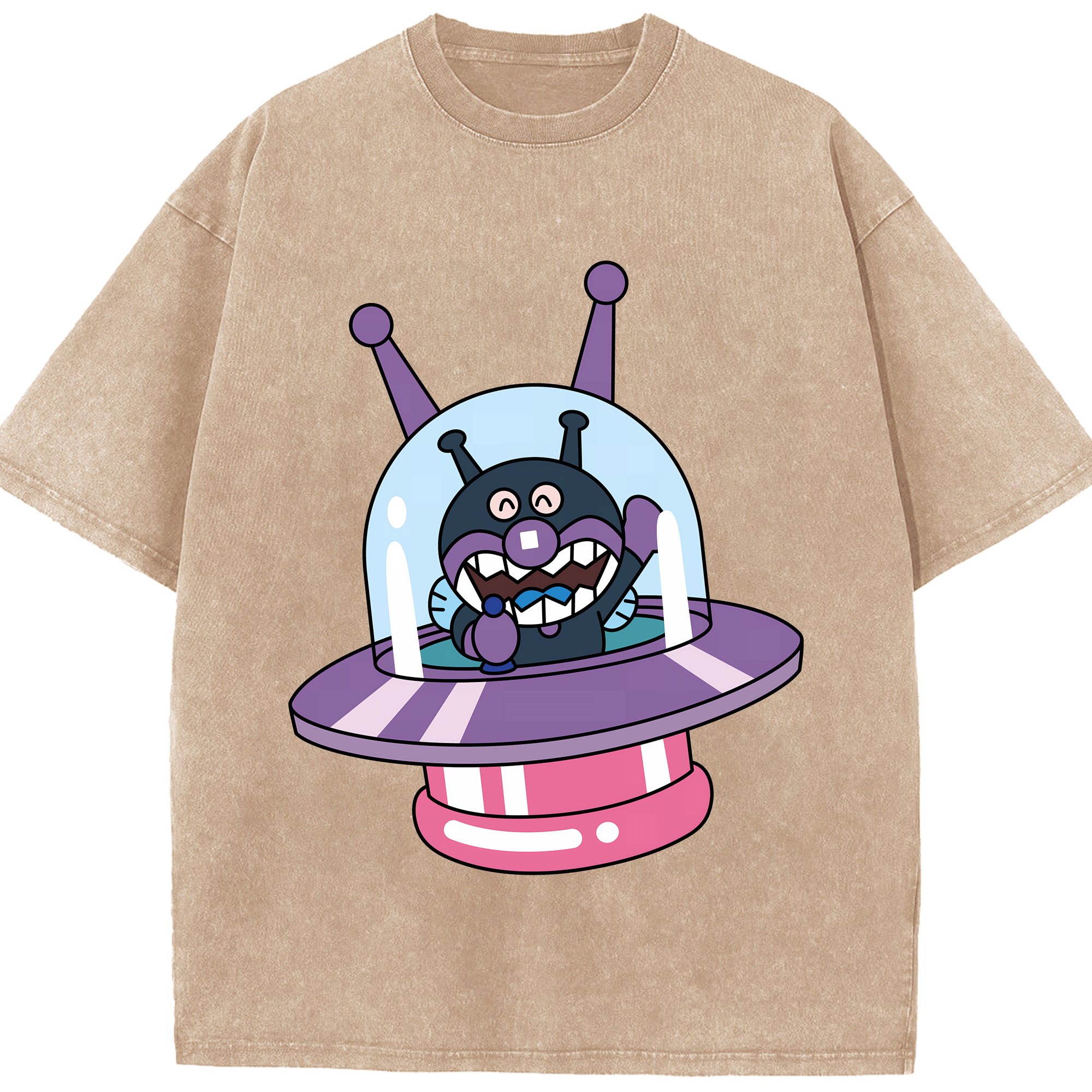 （画像用） アンパンマン Anpanman 綿100% ヴィンテージ風 半袖Tシャツ（フロントプリント）