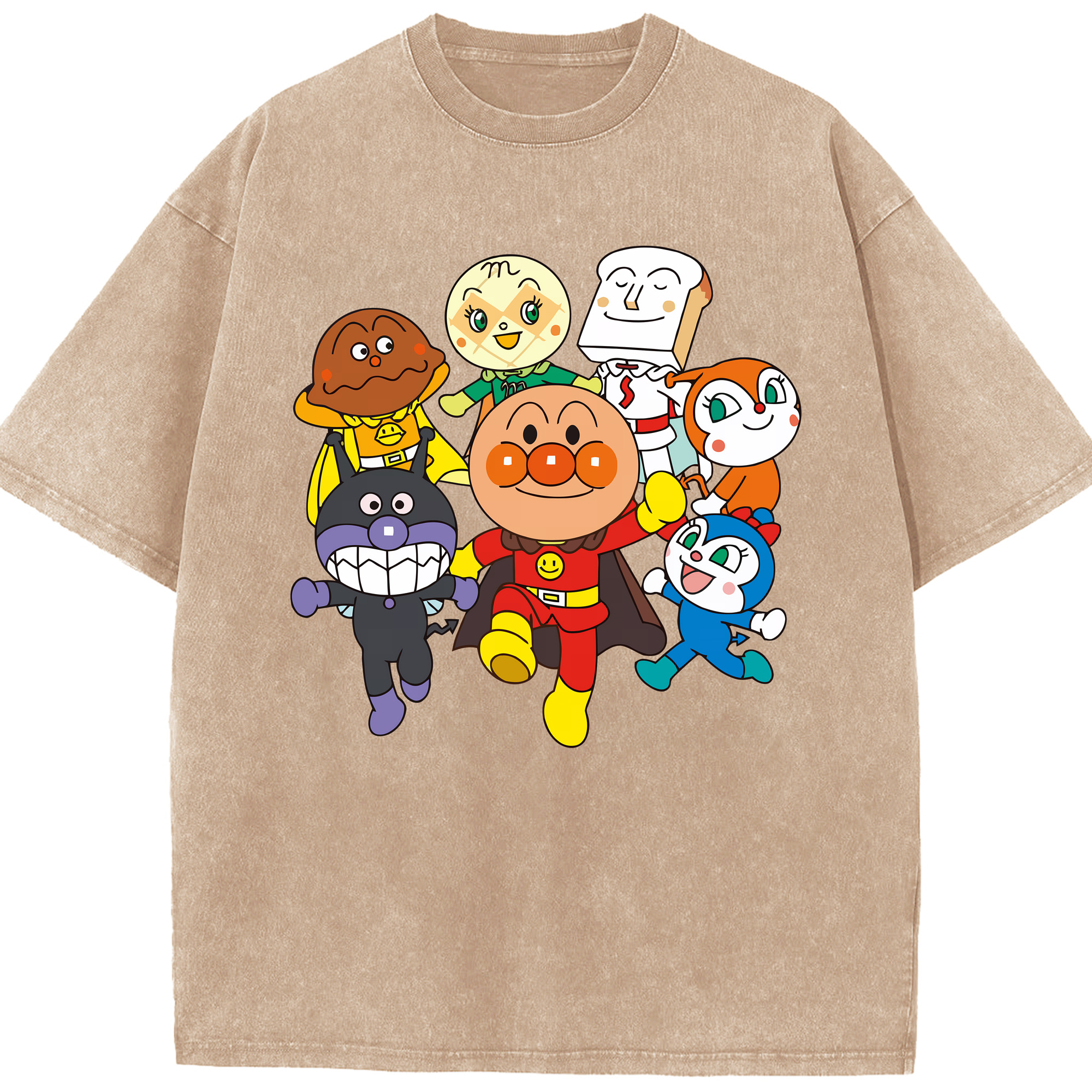 （画像用） アンパンマン Anpanman 綿100% ヴィンテージ風 半袖Tシャツ（フロントプリント）
