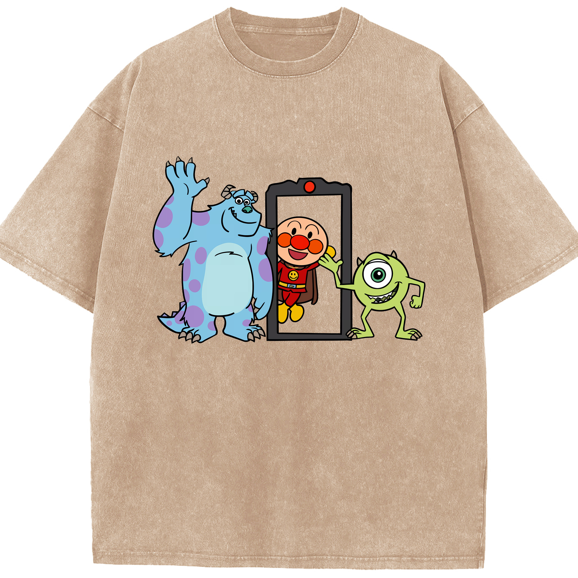 （画像用） アンパンマン Anpanman 綿100% ヴィンテージ風 半袖Tシャツ（フロントプリント）
