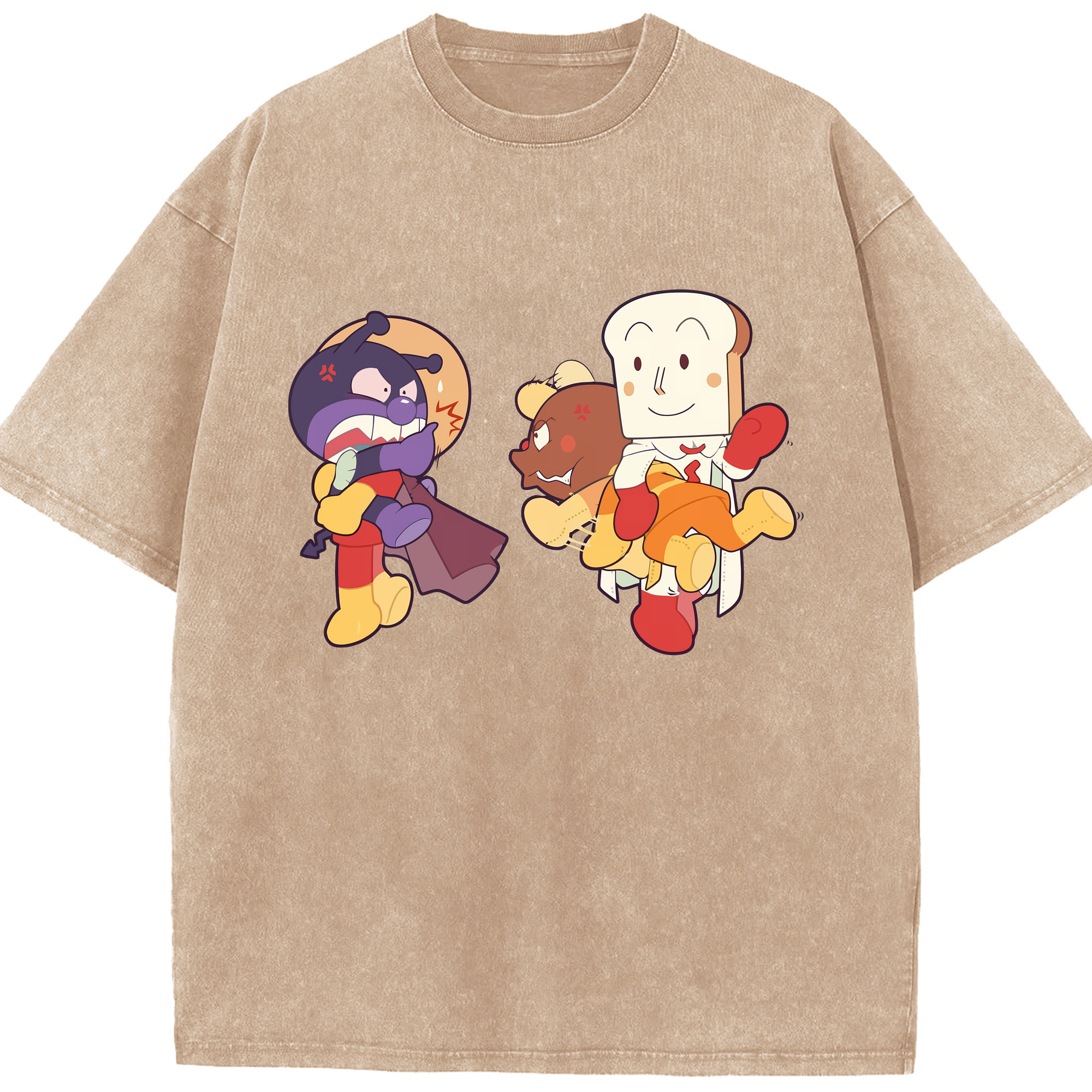 （画像用） アンパンマン Anpanman 綿100% ヴィンテージ風 半袖Tシャツ（フロントプリント）