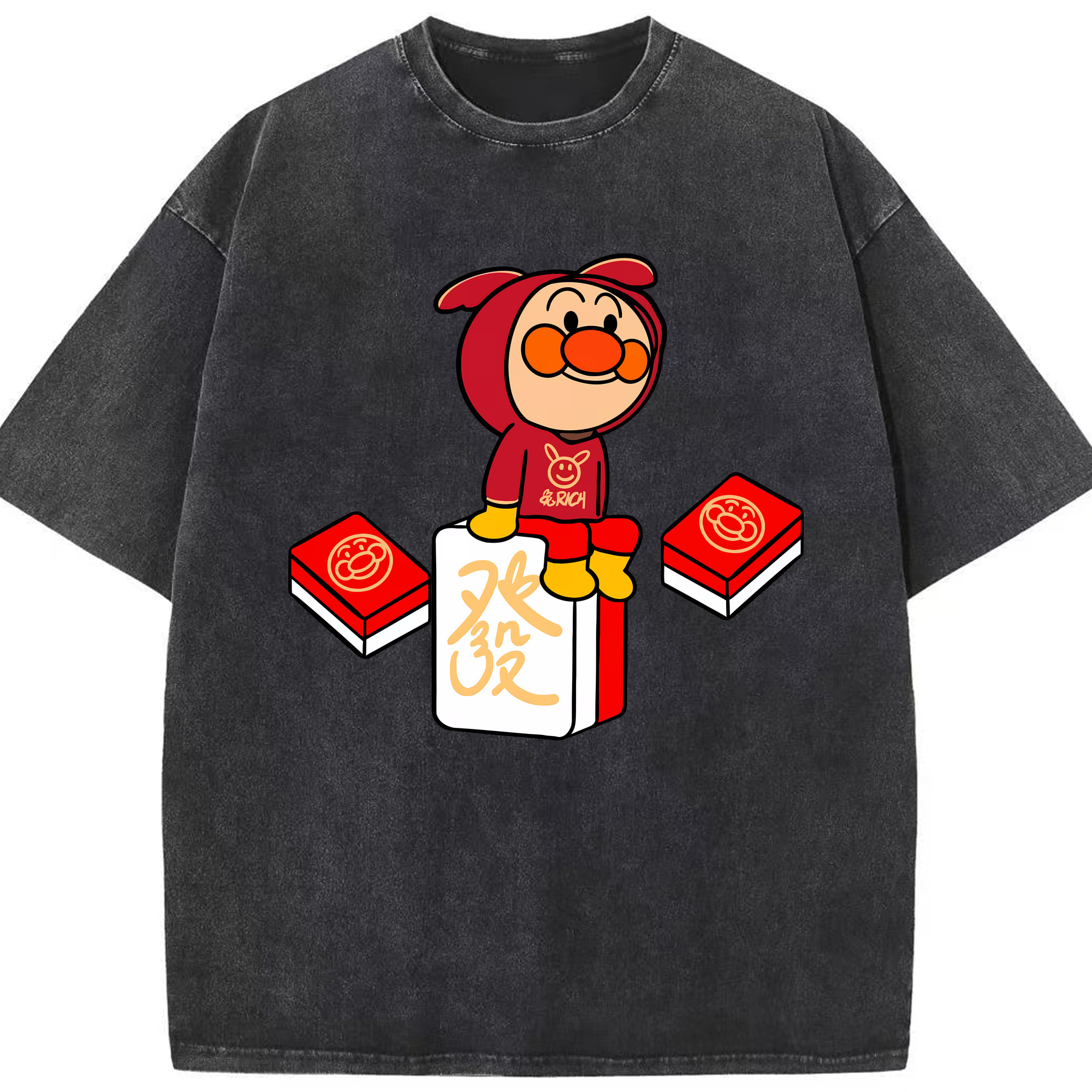 （画像用） アンパンマン Anpanman 綿100% ヴィンテージ風 半袖Tシャツ（フロントプリント）