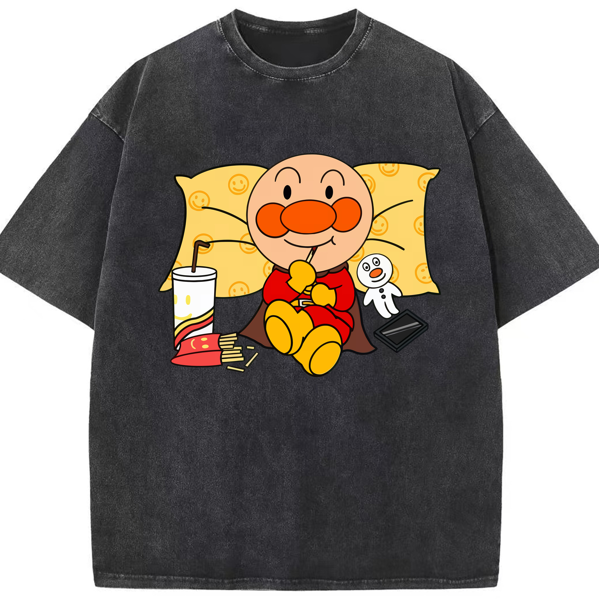 （画像用） アンパンマン Anpanman 綿100% ヴィンテージ風 半袖Tシャツ（フロントプリント）
