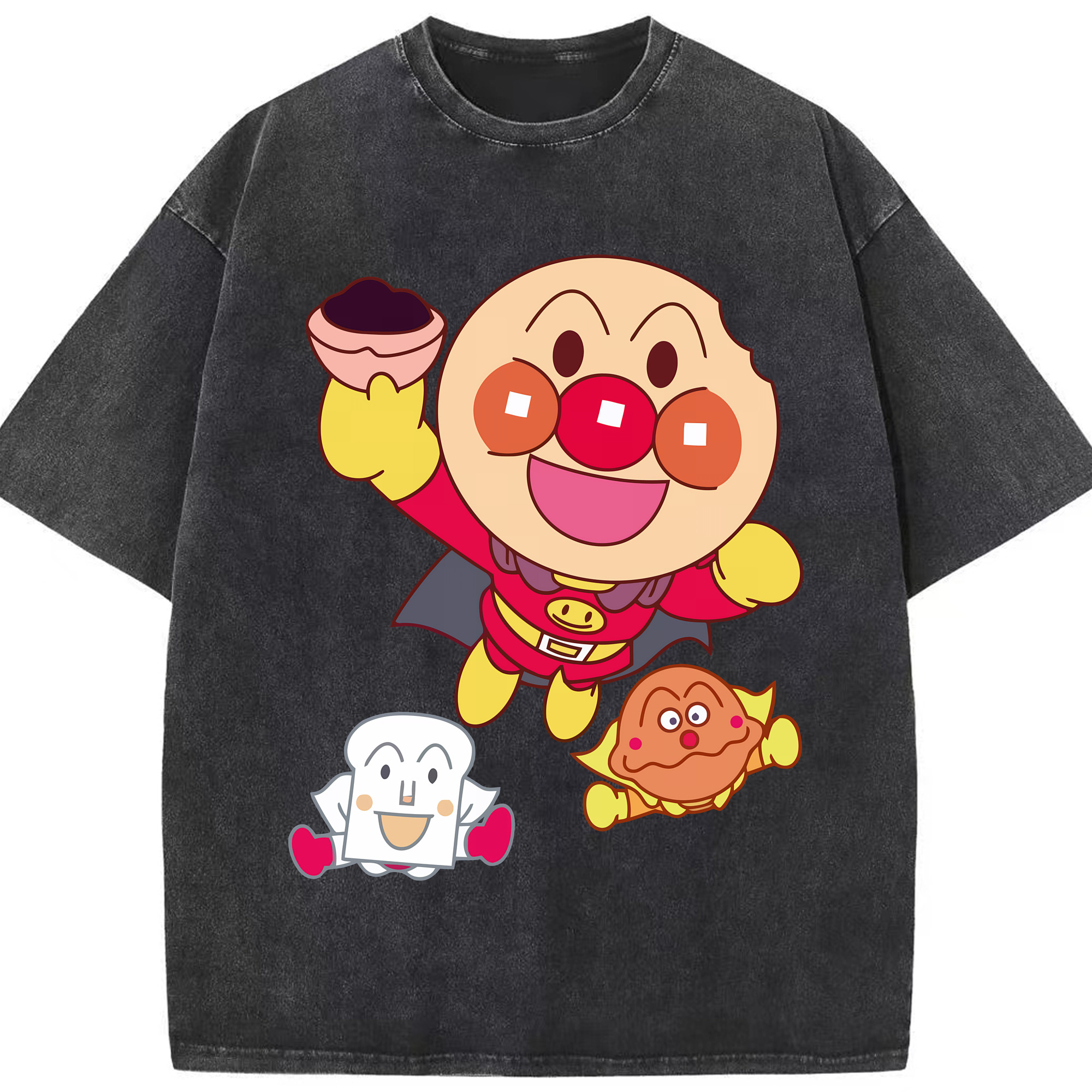 （画像用） アンパンマン Anpanman 綿100% ヴィンテージ風 半袖Tシャツ（フロントプリント）