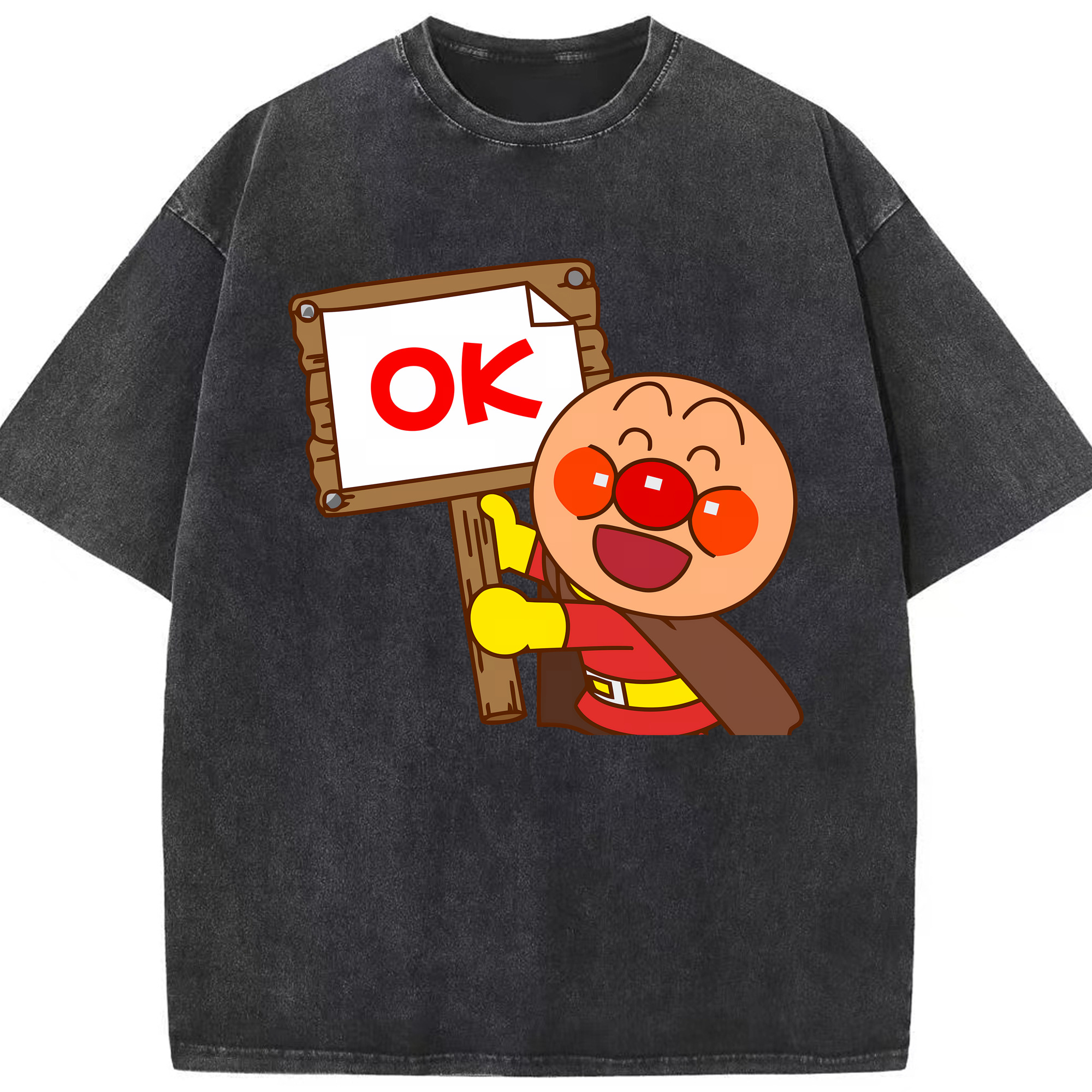 （画像用） アンパンマン Anpanman 綿100% ヴィンテージ風 半袖Tシャツ（フロントプリント）