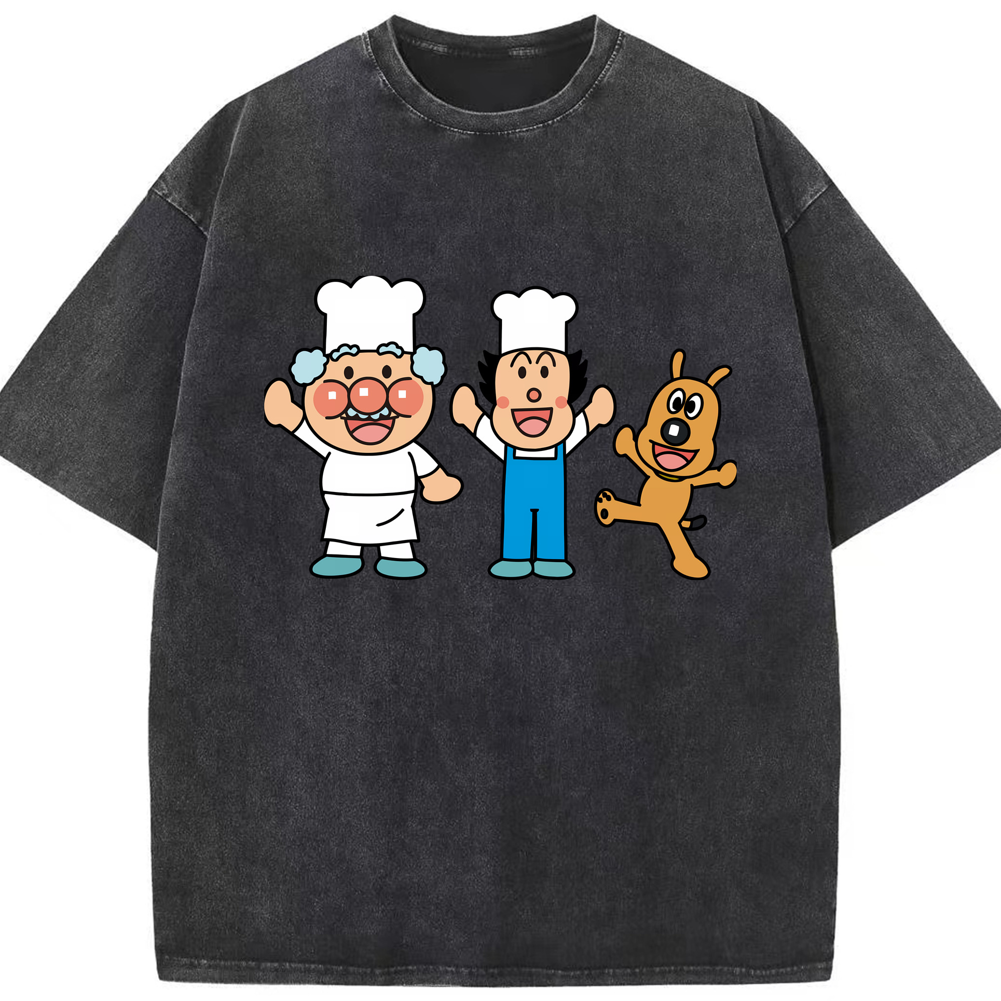 （画像用） アンパンマン Anpanman 綿100% ヴィンテージ風 半袖Tシャツ（フロントプリント）