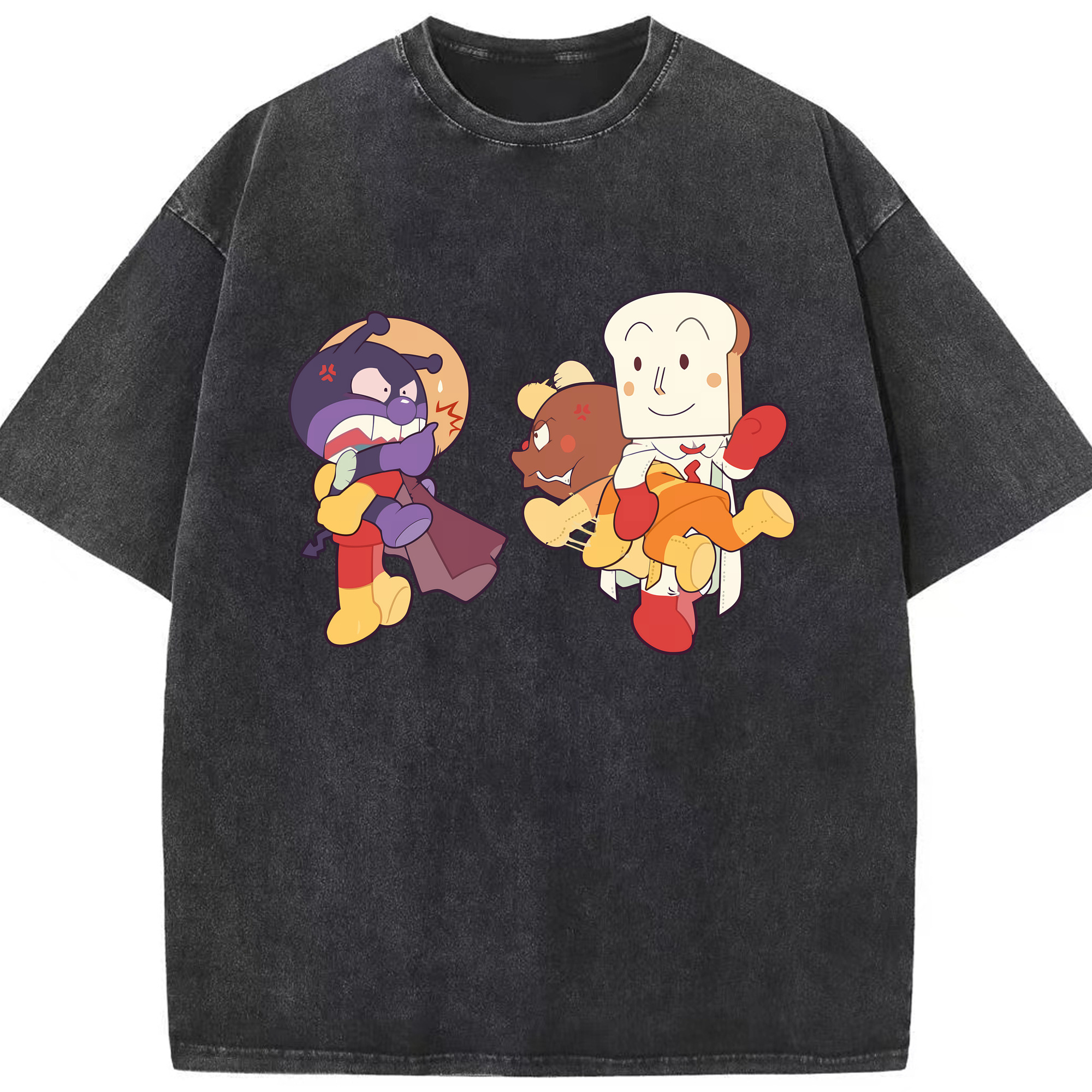 （画像用） アンパンマン Anpanman 綿100% ヴィンテージ風 半袖Tシャツ（フロントプリント）