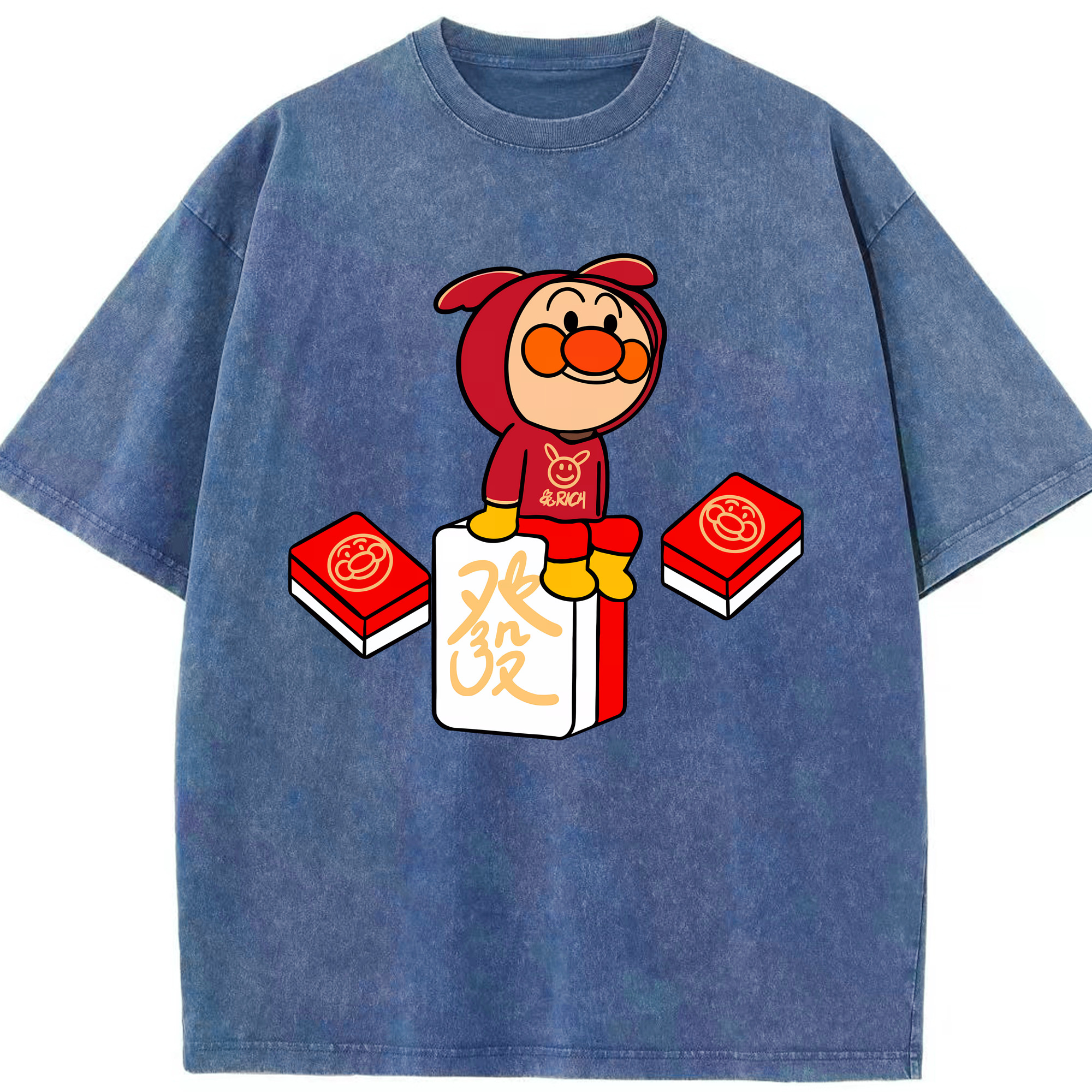 （画像用） アンパンマン Anpanman 綿100% ヴィンテージ風 半袖Tシャツ（フロントプリント）