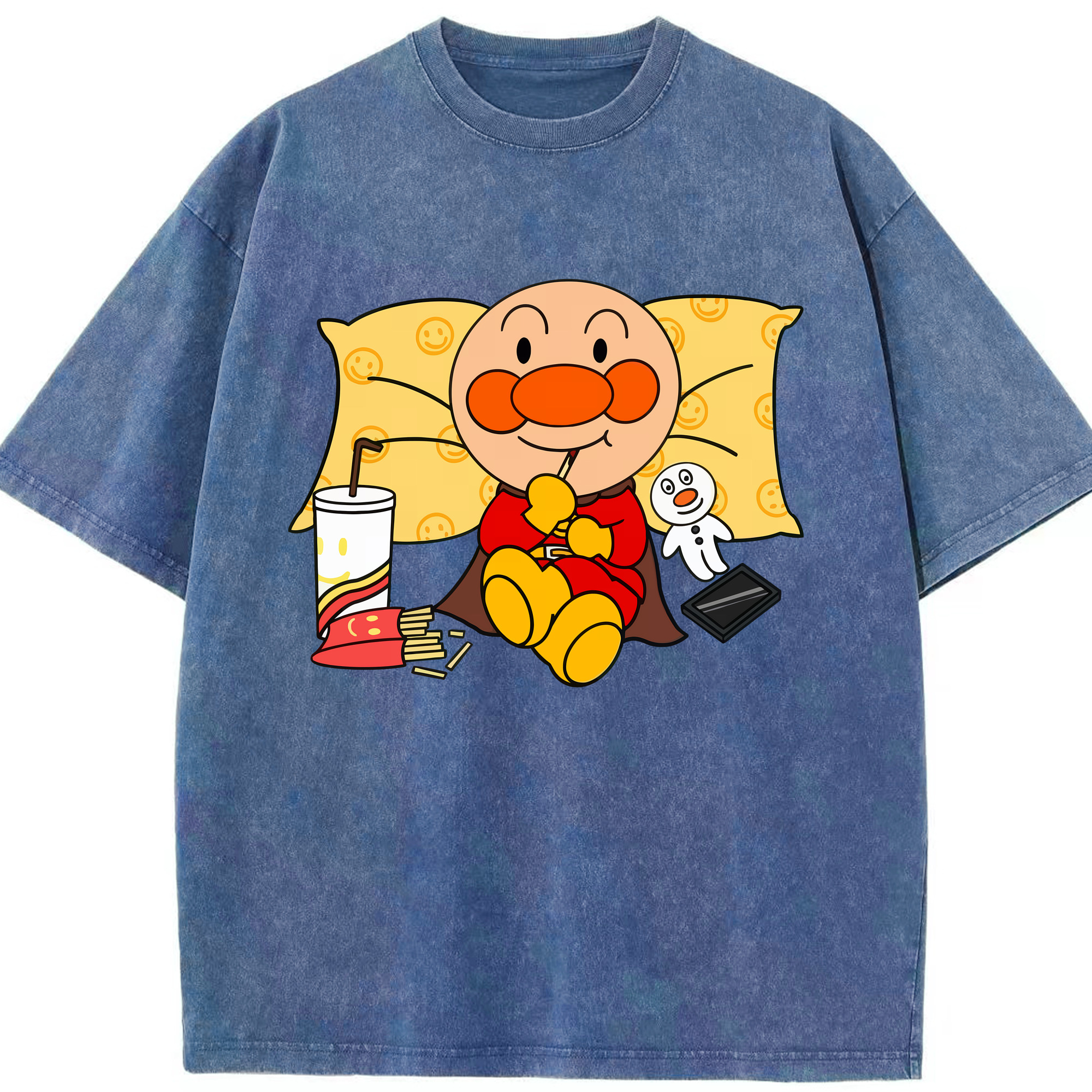 （画像用） アンパンマン Anpanman 綿100% ヴィンテージ風 半袖Tシャツ（フロントプリント）