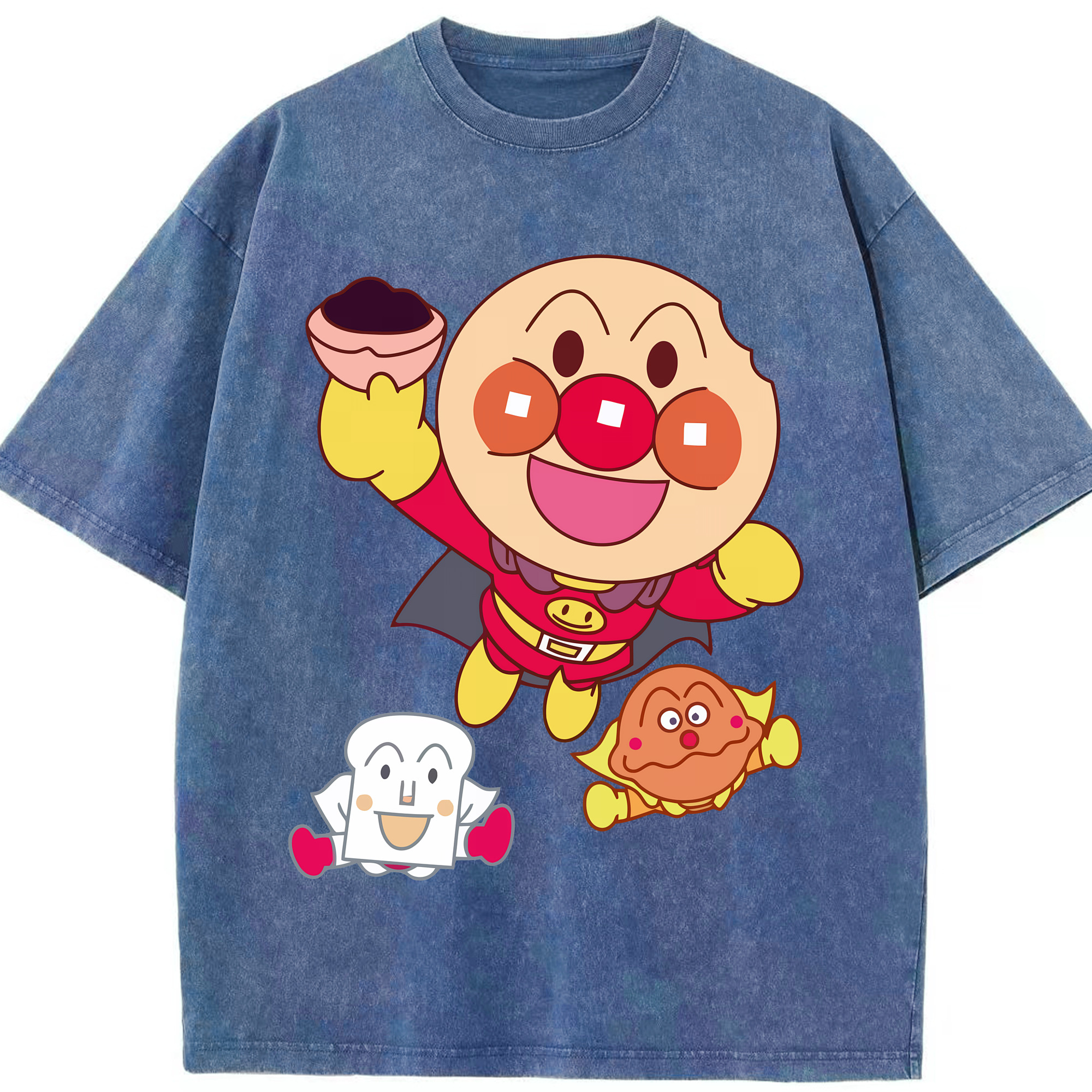 （画像用） アンパンマン Anpanman 綿100% ヴィンテージ風 半袖Tシャツ（フロントプリント）