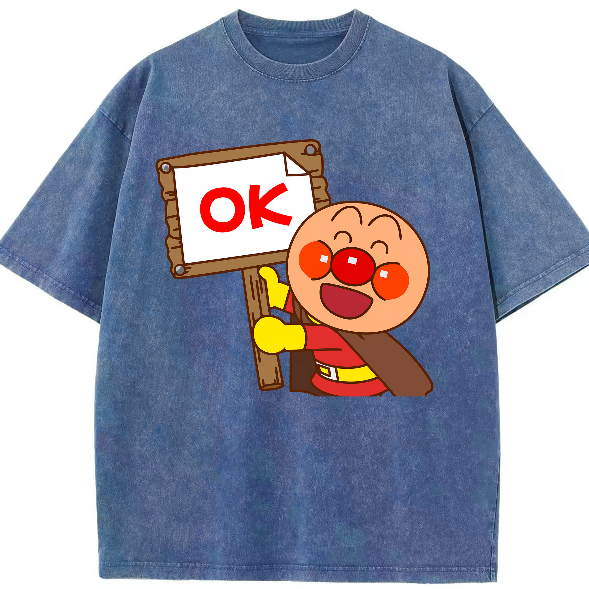 （画像用） アンパンマン Anpanman 綿100% ヴィンテージ風 半袖Tシャツ（フロントプリント）