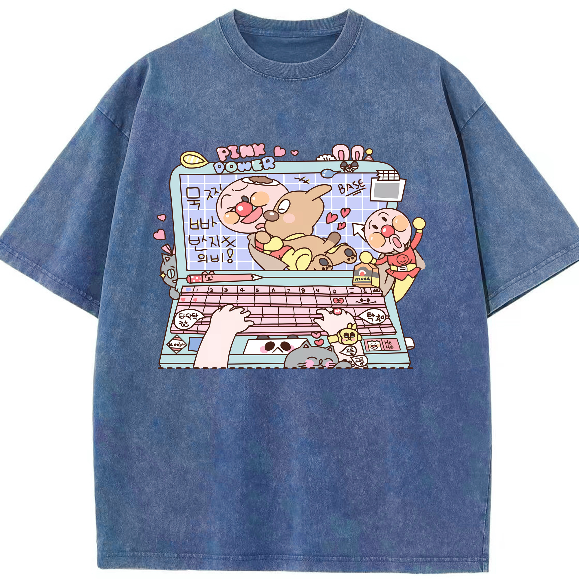（画像用） アンパンマン Anpanman 綿100% ヴィンテージ風 半袖Tシャツ（フロントプリント）