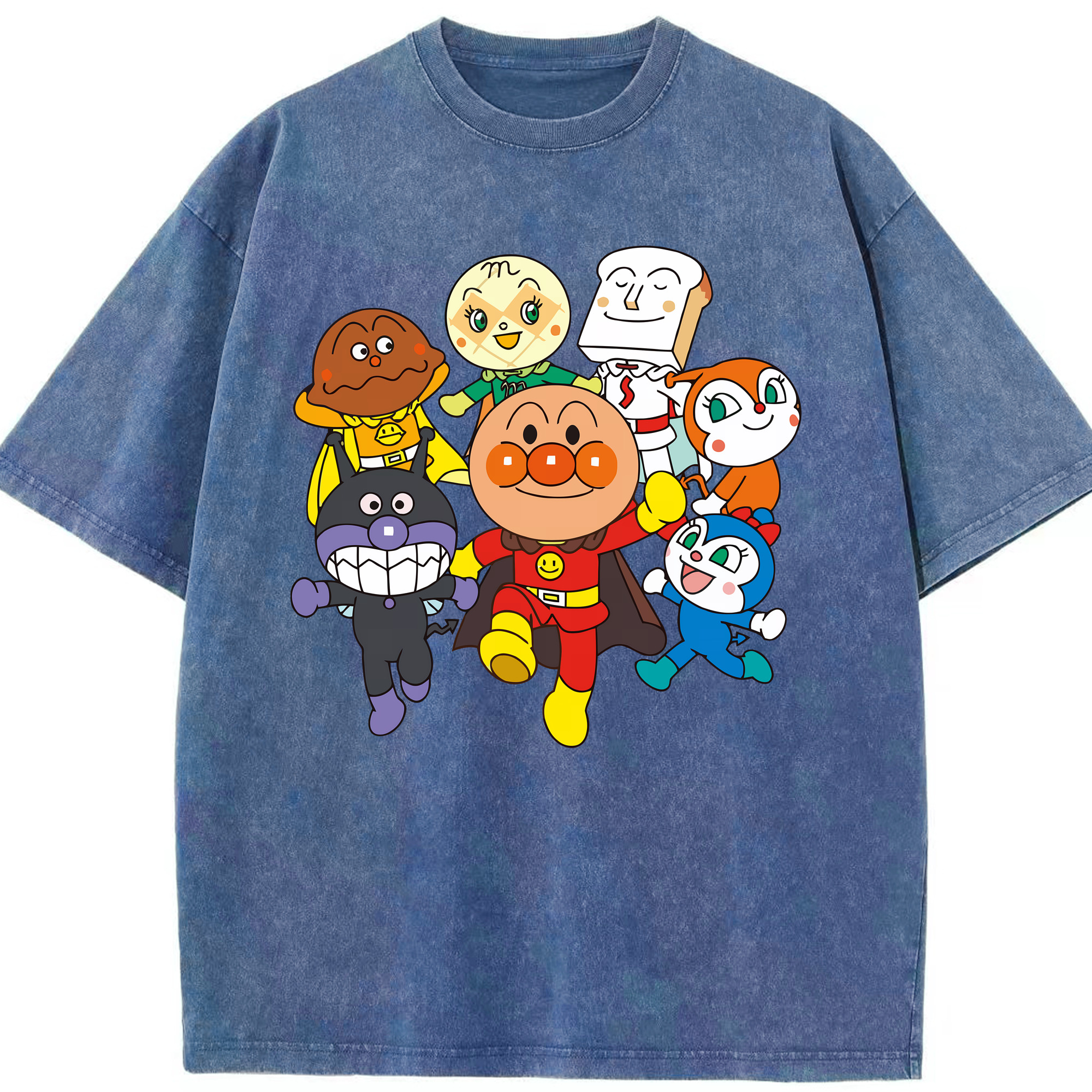 （画像用） アンパンマン Anpanman 綿100% ヴィンテージ風 半袖Tシャツ（フロントプリント）