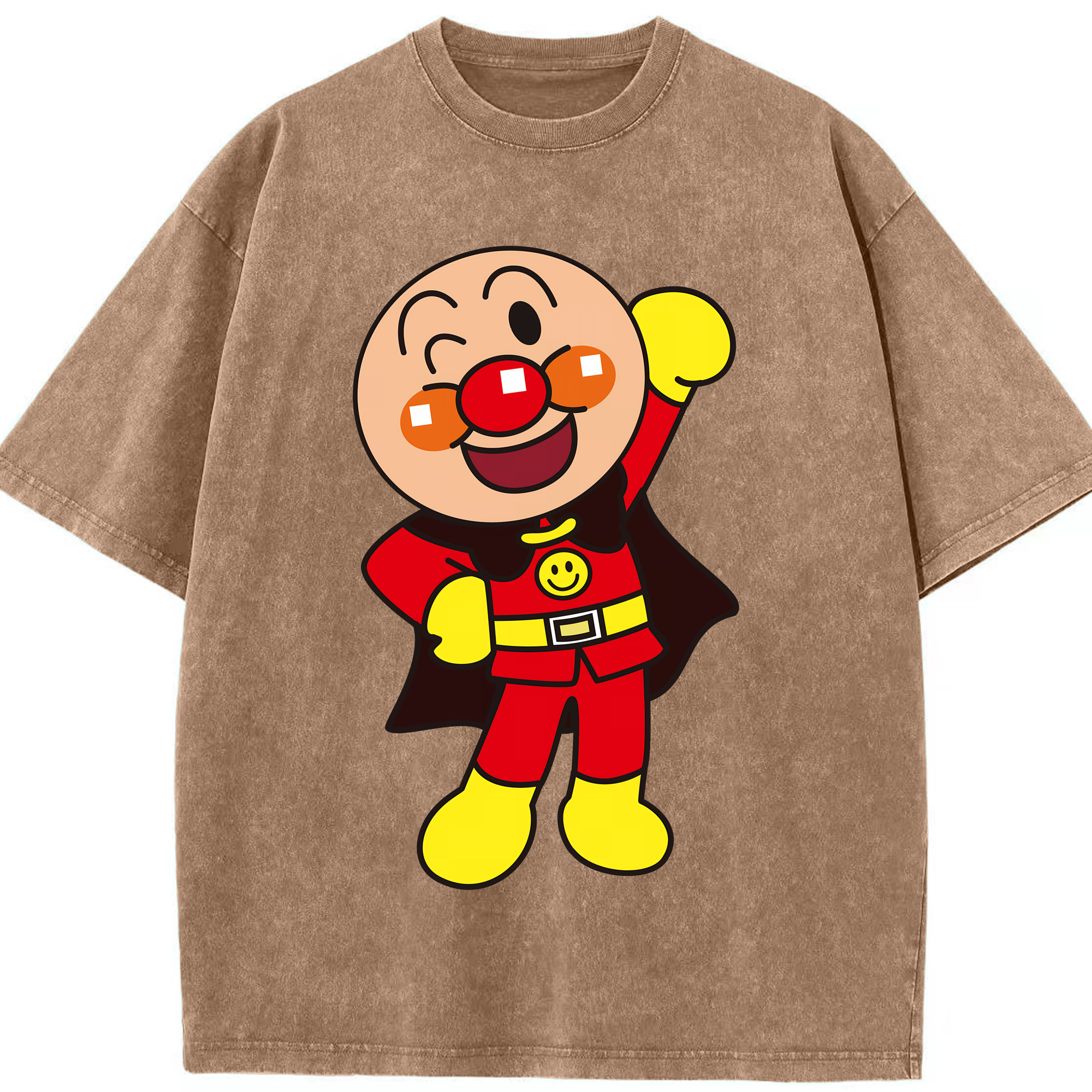 （画像用） アンパンマン Anpanman 綿100% ヴィンテージ風 半袖Tシャツ（フロントプリント）