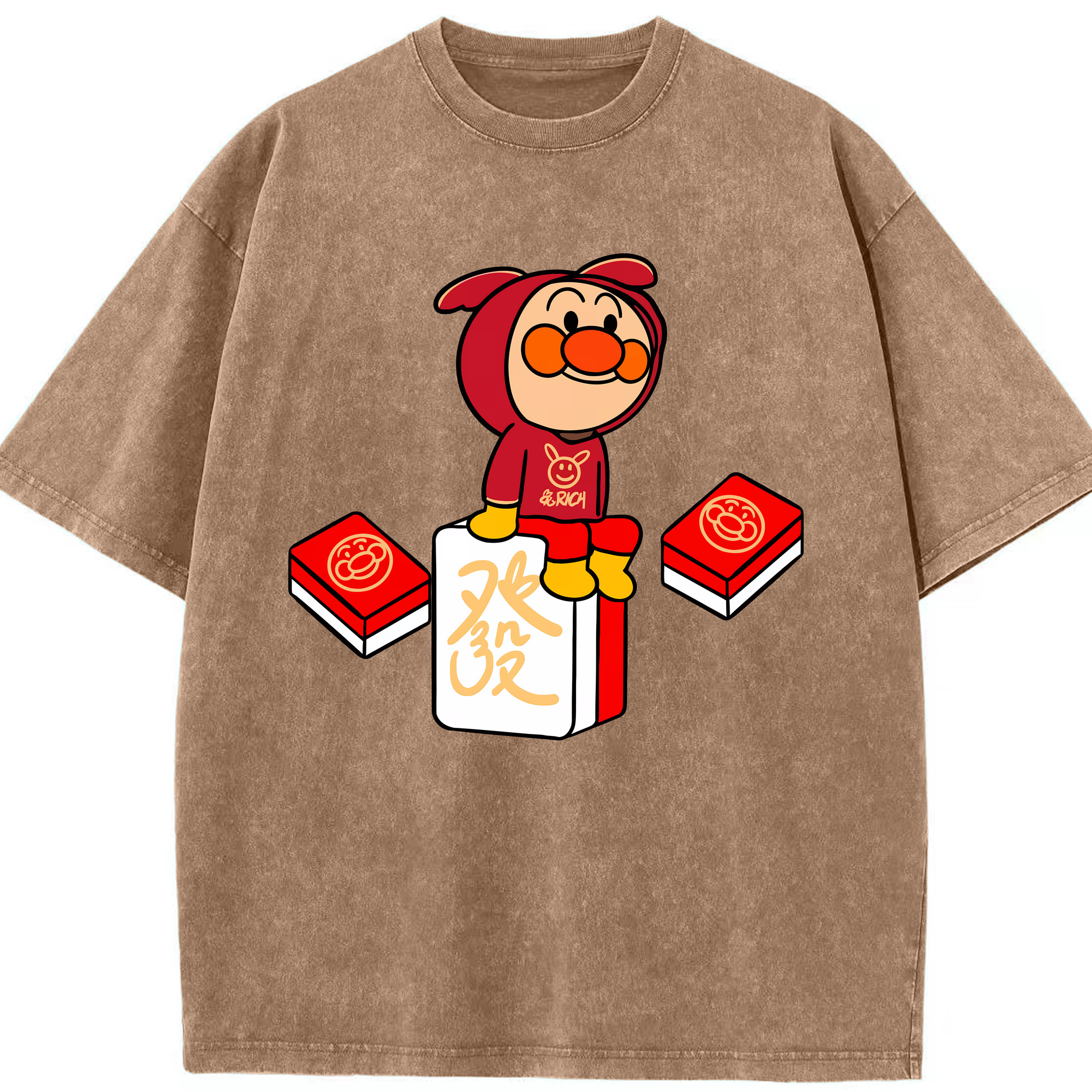 （画像用） アンパンマン Anpanman 綿100% ヴィンテージ風 半袖Tシャツ（フロントプリント）