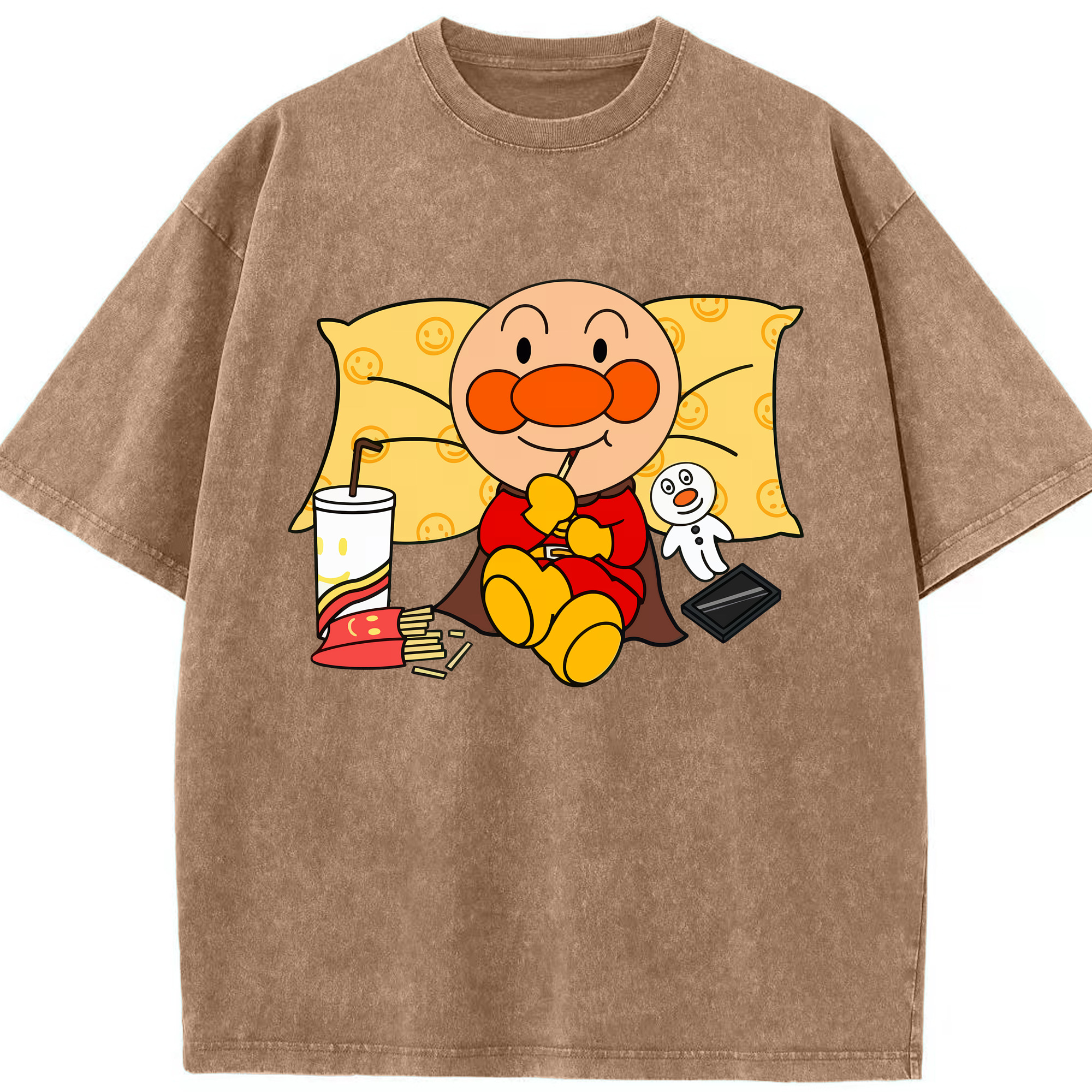 （画像用） アンパンマン Anpanman 綿100% ヴィンテージ風 半袖Tシャツ（フロントプリント）