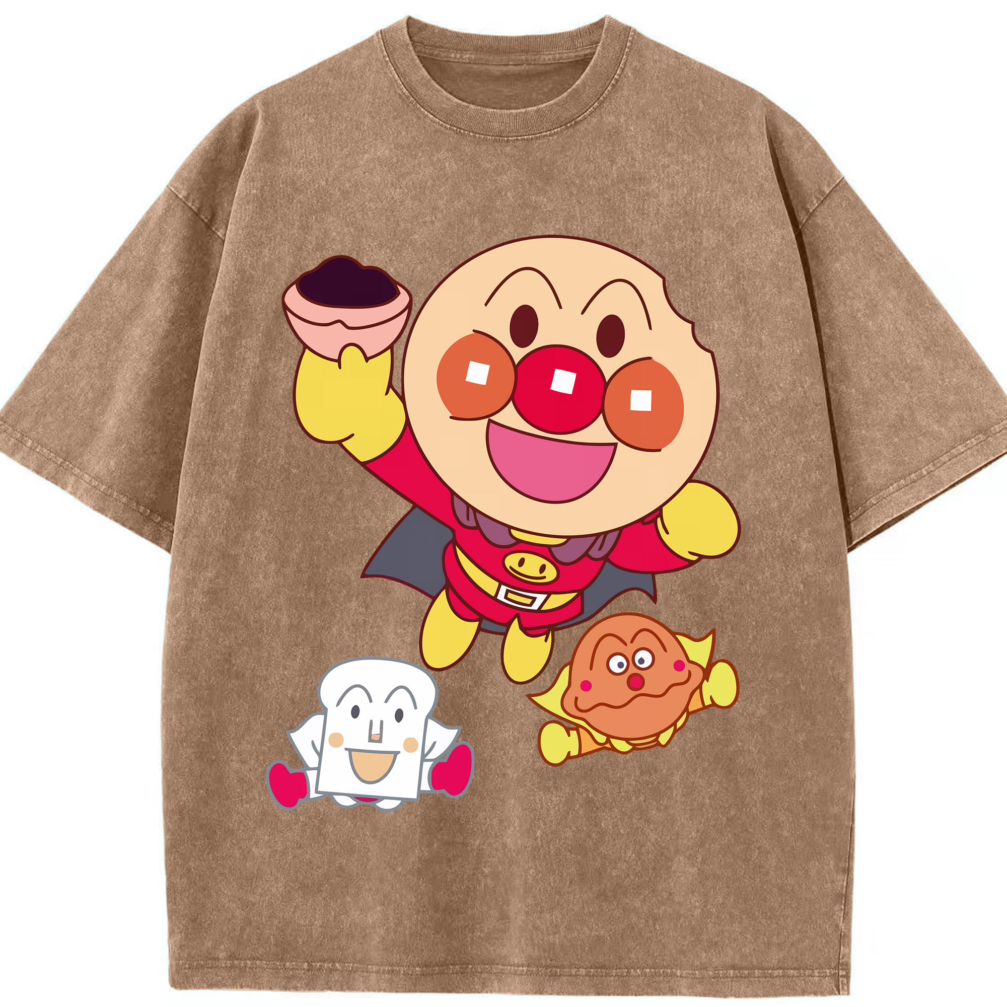 （画像用） アンパンマン Anpanman 綿100% ヴィンテージ風 半袖Tシャツ（フロントプリント）