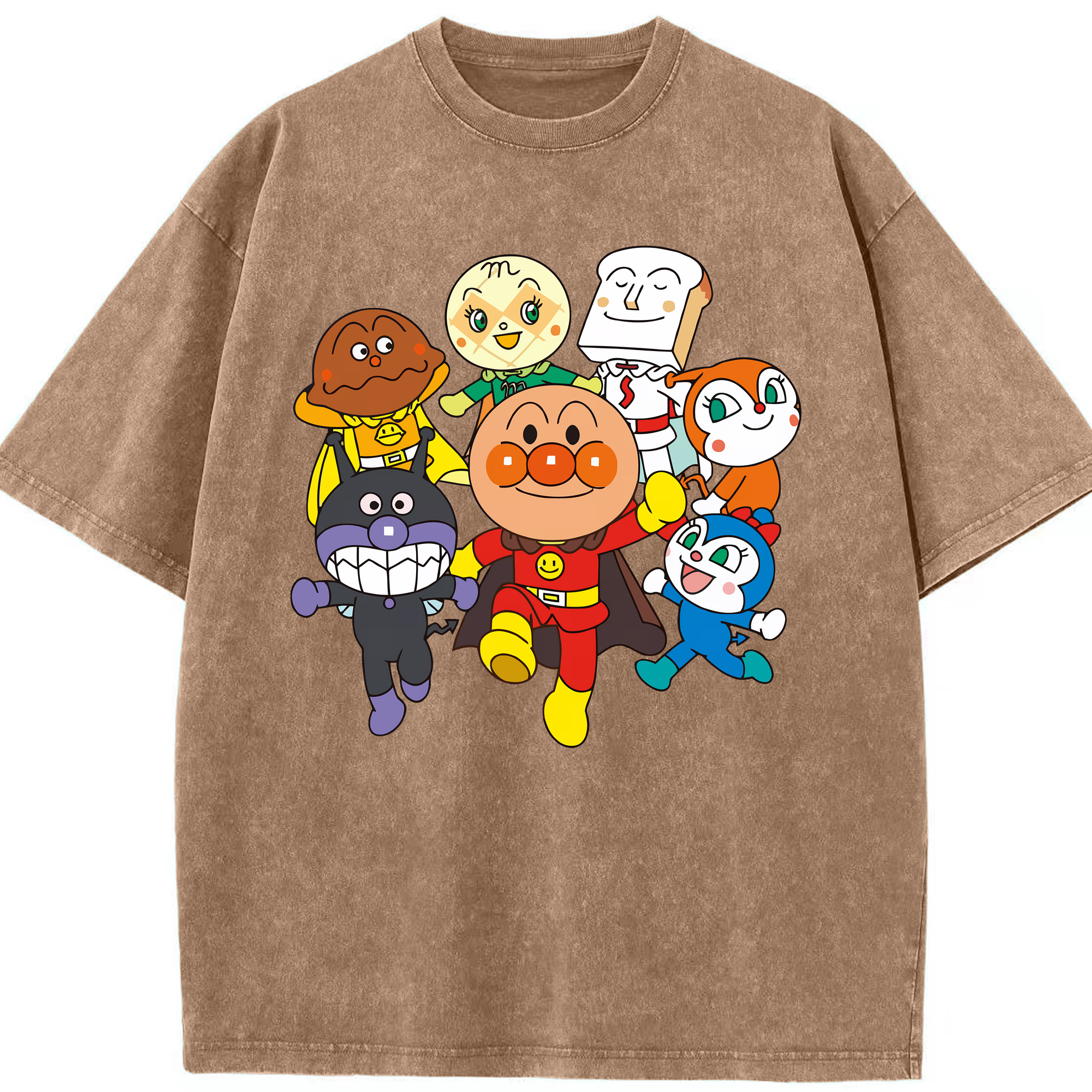 （画像用） アンパンマン Anpanman 綿100% ヴィンテージ風 半袖Tシャツ（フロントプリント）