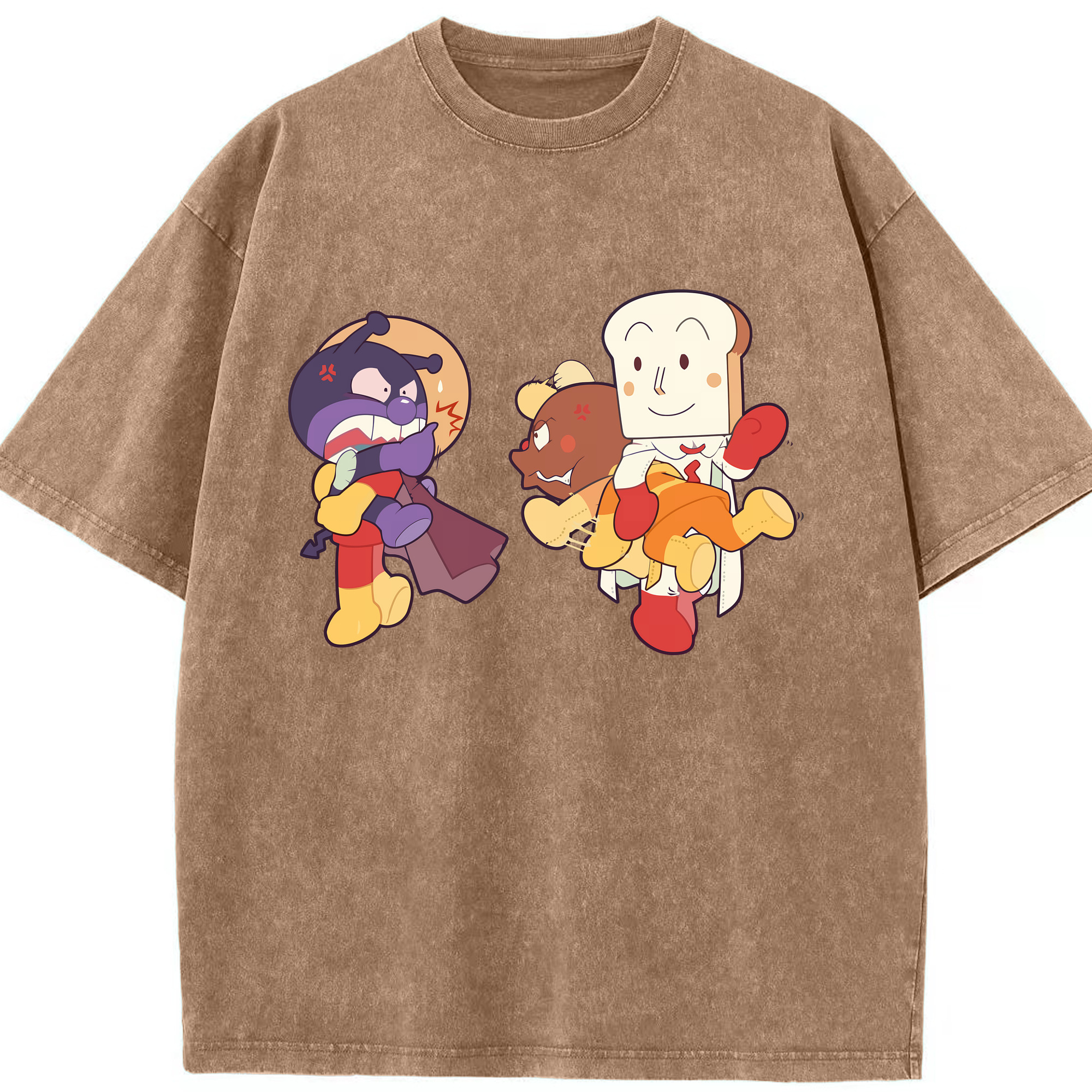 （画像用） アンパンマン Anpanman 綿100% ヴィンテージ風 半袖Tシャツ（フロントプリント）