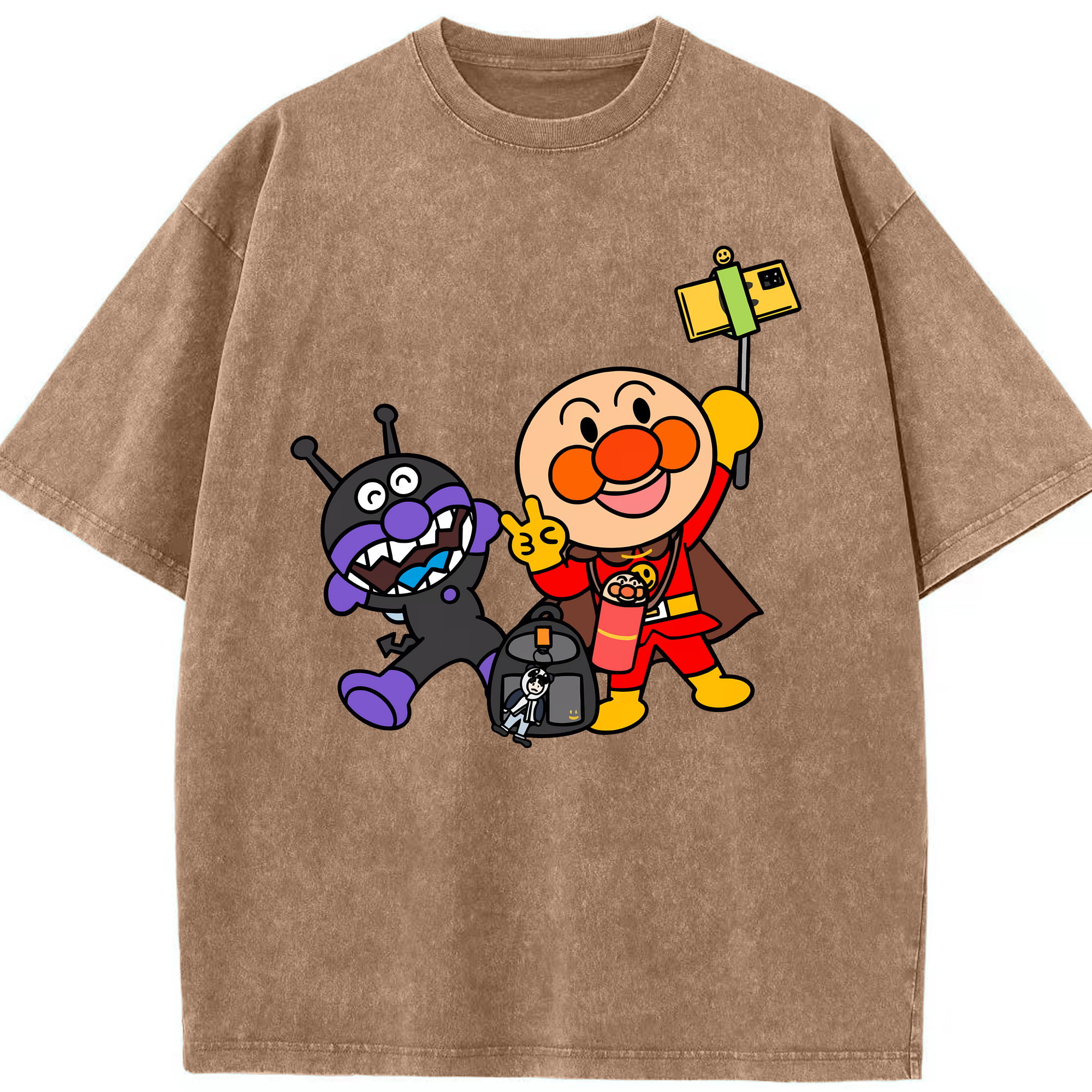 （画像用） アンパンマン Anpanman 綿100% ヴィンテージ風 半袖Tシャツ（フロントプリント）
