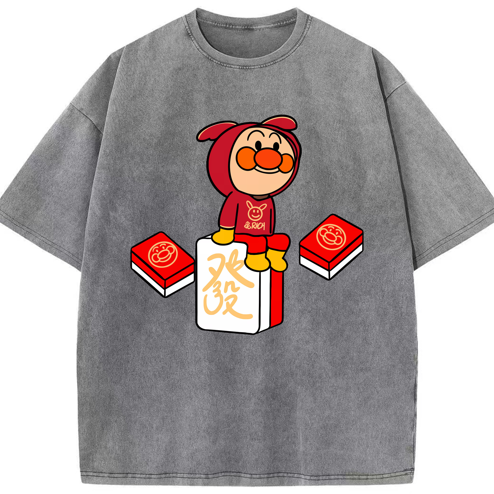 （画像用） アンパンマン Anpanman 綿100% ヴィンテージ風 半袖Tシャツ（フロントプリント）