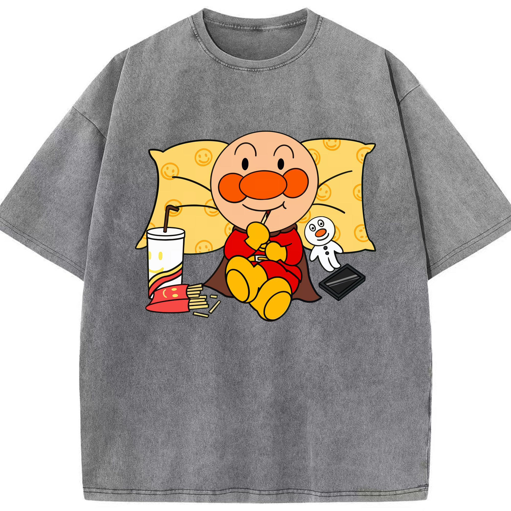 （画像用） アンパンマン Anpanman 綿100% ヴィンテージ風 半袖Tシャツ（フロントプリント）