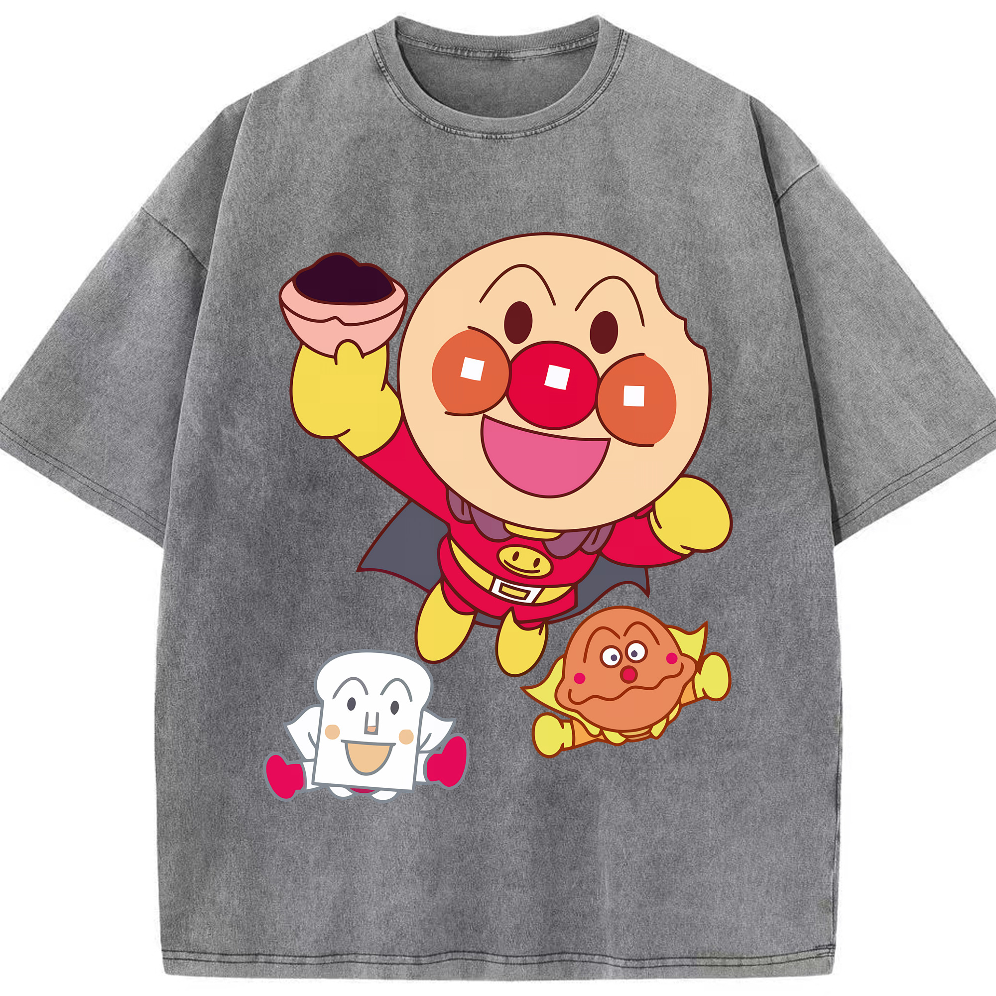 （画像用） アンパンマン Anpanman 綿100% ヴィンテージ風 半袖Tシャツ（フロントプリント）
