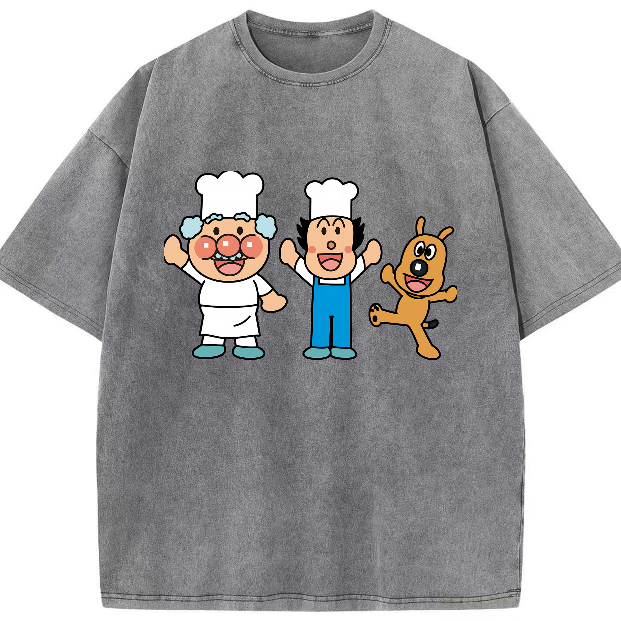 （画像用） アンパンマン Anpanman 綿100% ヴィンテージ風 半袖Tシャツ（フロントプリント）