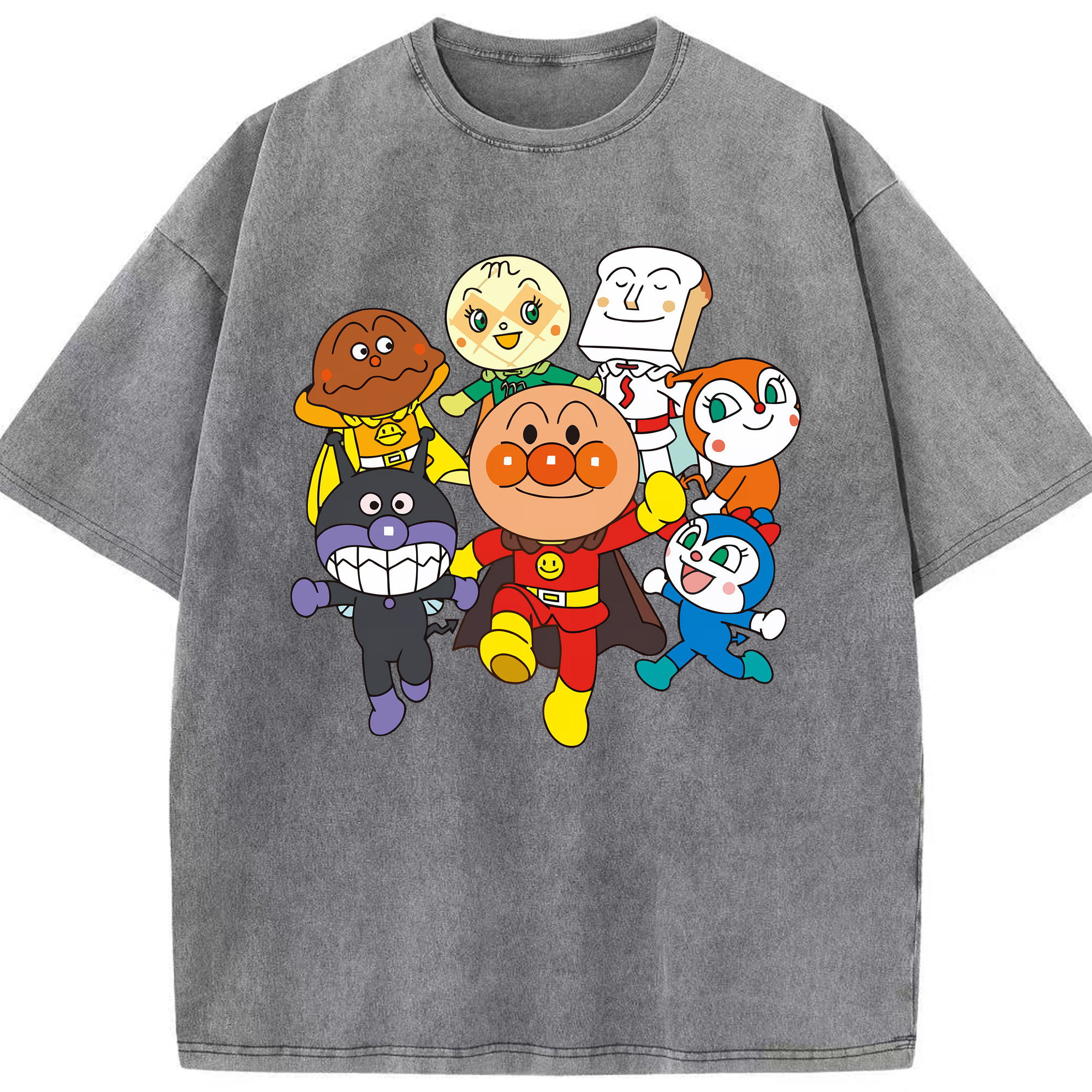 （画像用） アンパンマン Anpanman 綿100% ヴィンテージ風 半袖Tシャツ（フロントプリント）