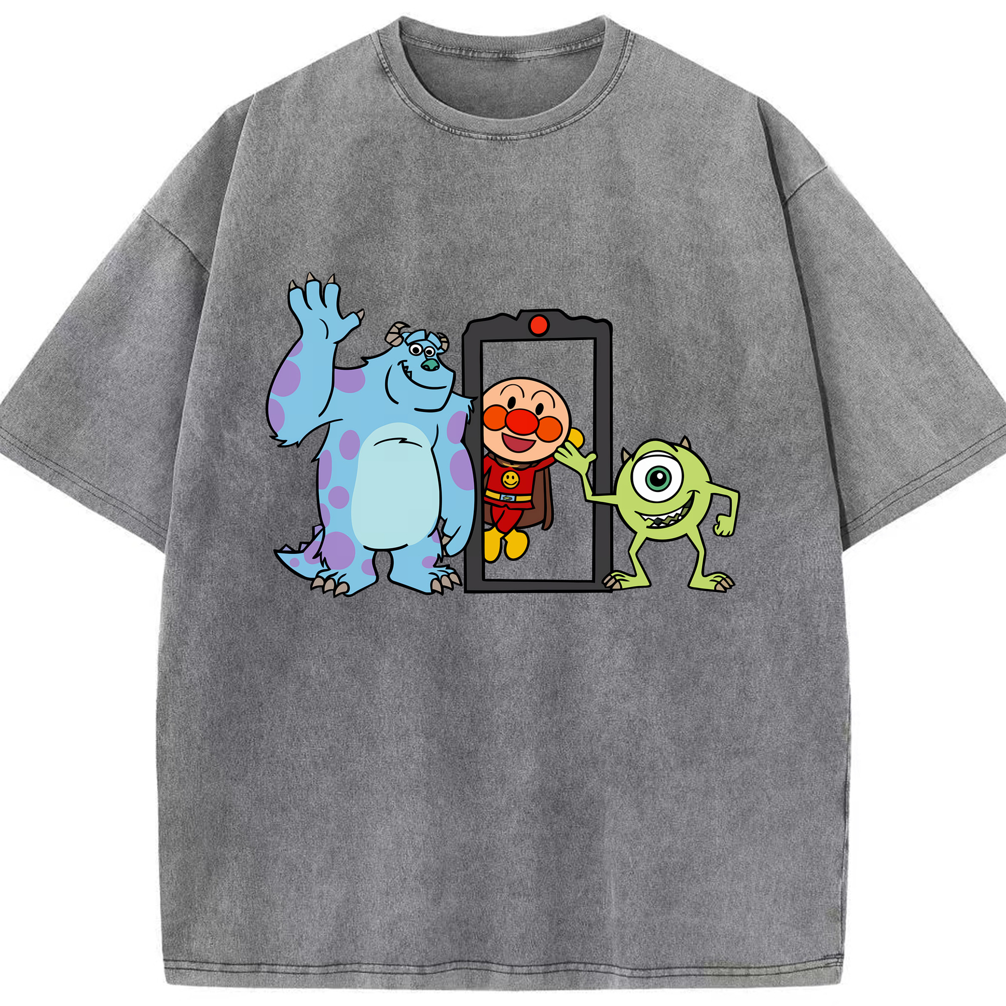 （画像用） アンパンマン Anpanman 綿100% ヴィンテージ風 半袖Tシャツ（フロントプリント）