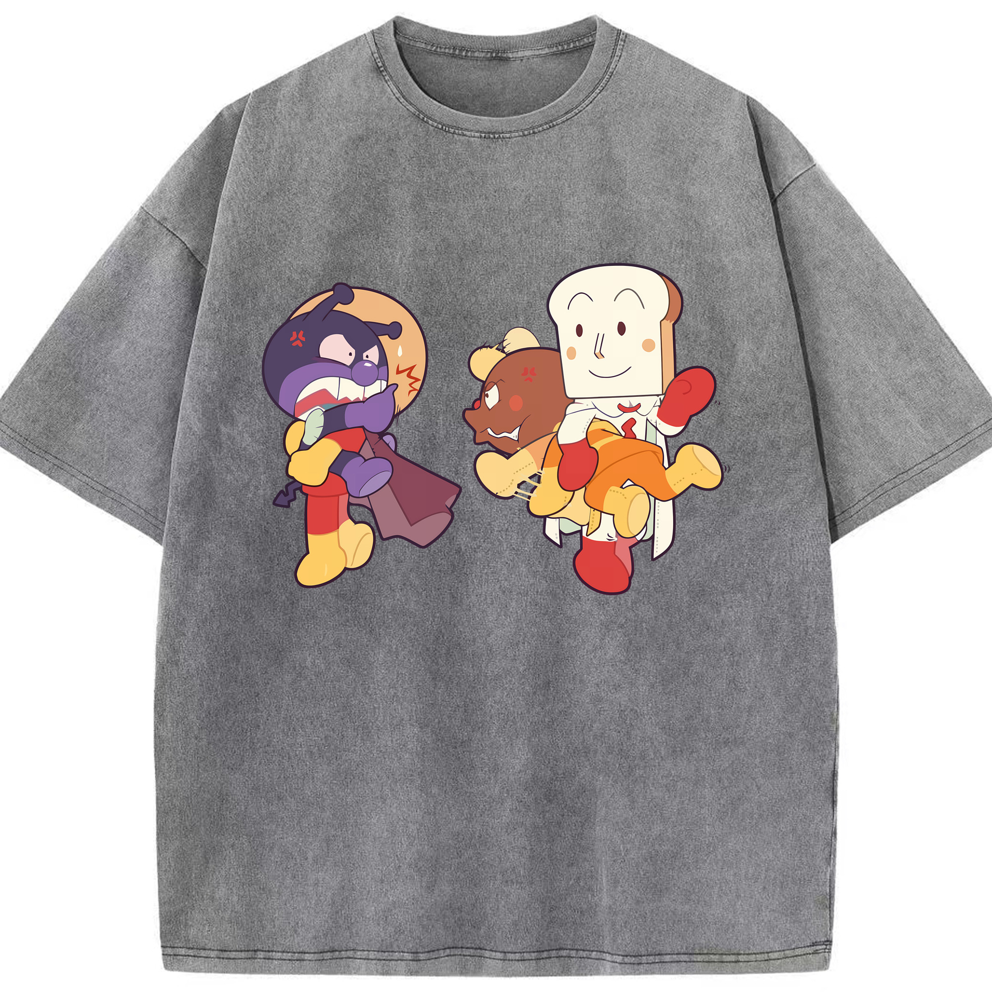 （画像用） アンパンマン Anpanman 綿100% ヴィンテージ風 半袖Tシャツ（フロントプリント）
