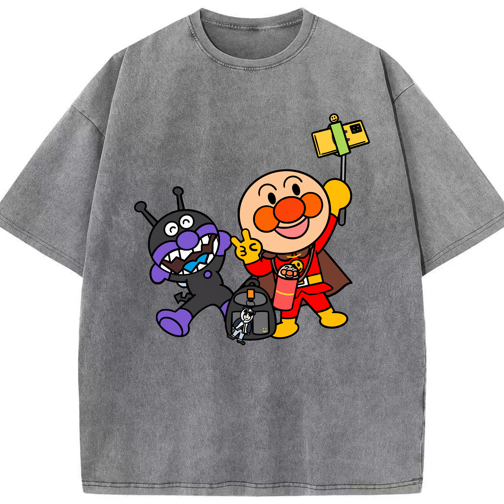 （画像用） アンパンマン Anpanman 綿100% ヴィンテージ風 半袖Tシャツ（フロントプリント）