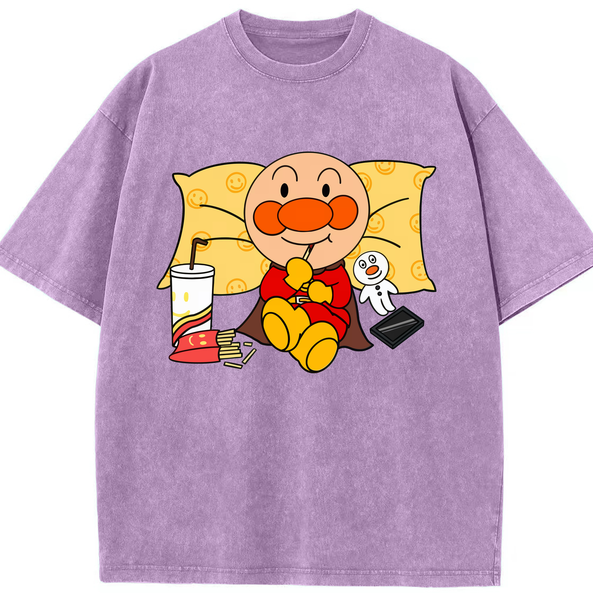 （画像用） アンパンマン Anpanman 綿100% ヴィンテージ風 半袖Tシャツ（フロントプリント）
