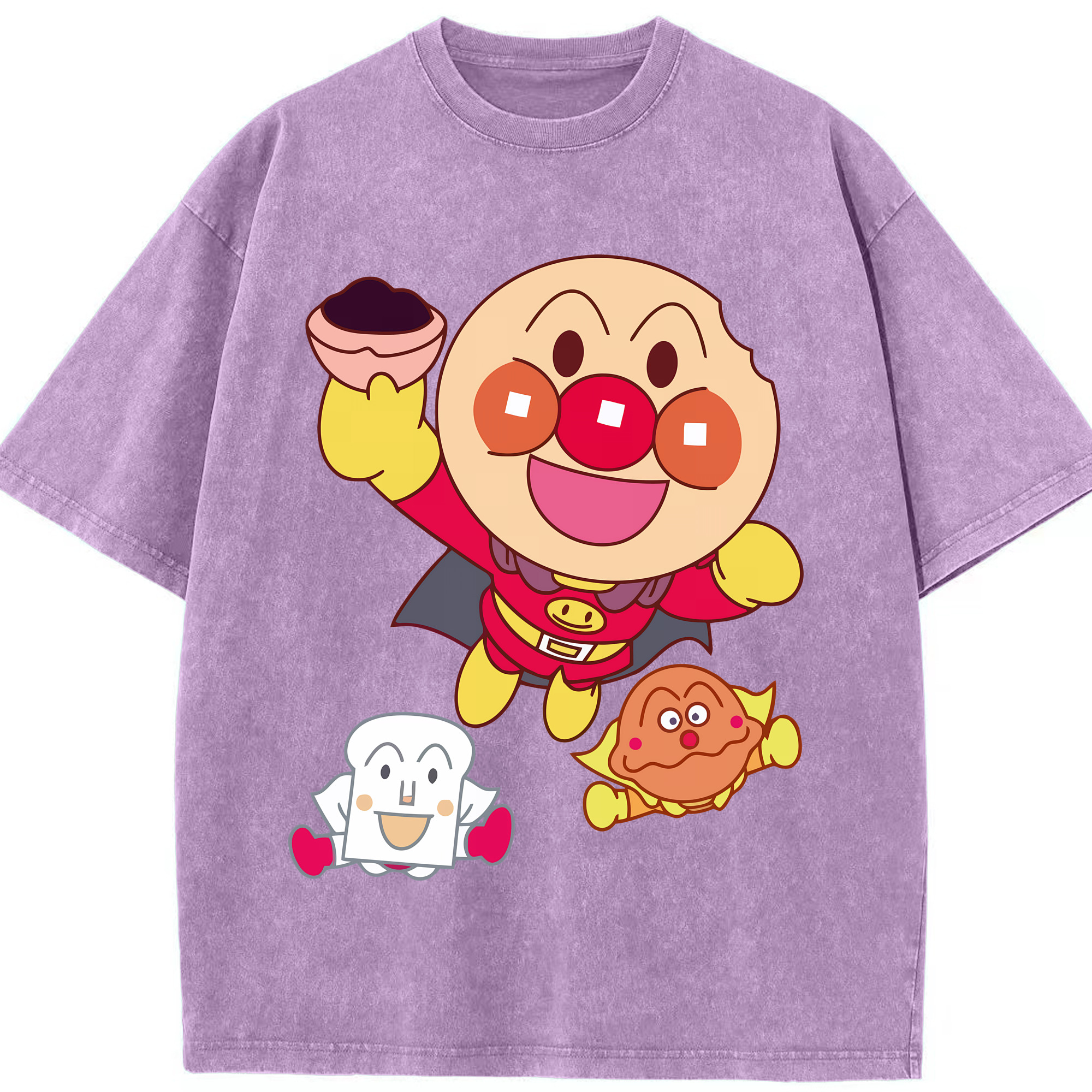 （画像用） アンパンマン Anpanman 綿100% ヴィンテージ風 半袖Tシャツ（フロントプリント）