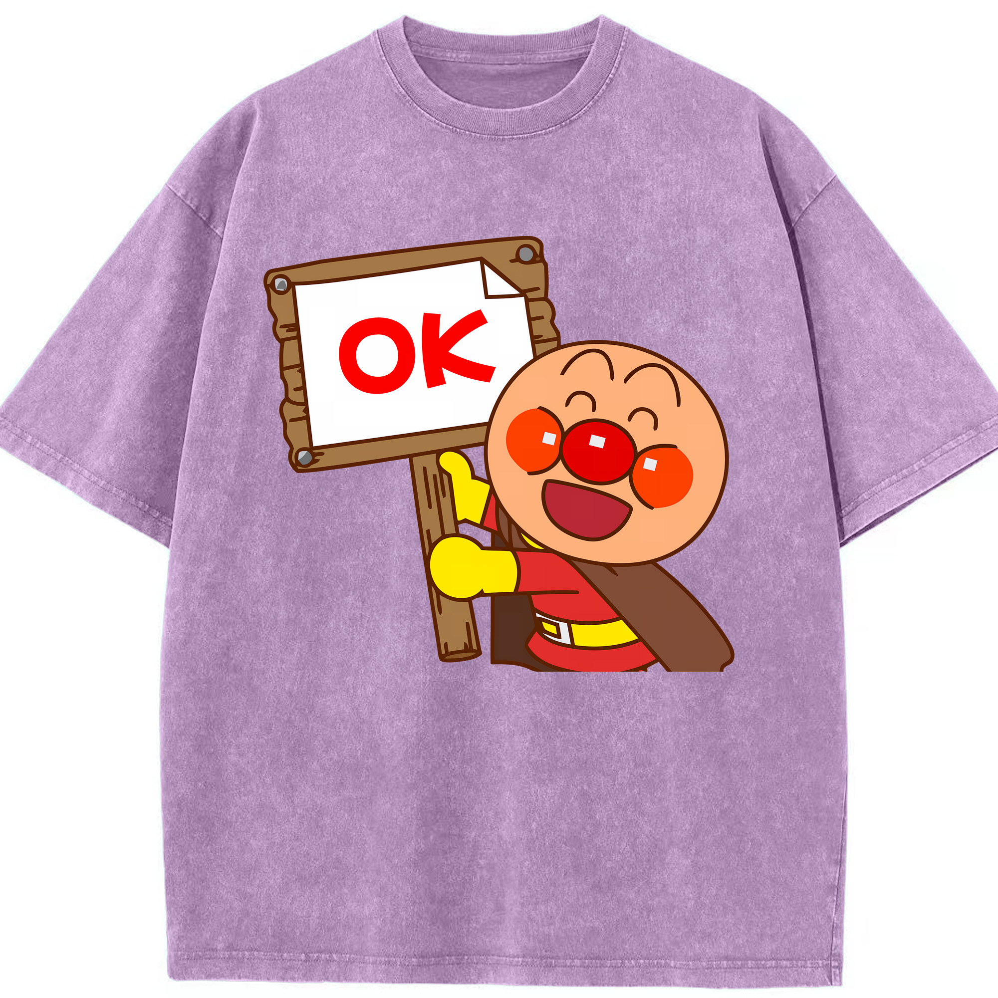 （画像用） アンパンマン Anpanman 綿100% ヴィンテージ風 半袖Tシャツ（フロントプリント）
