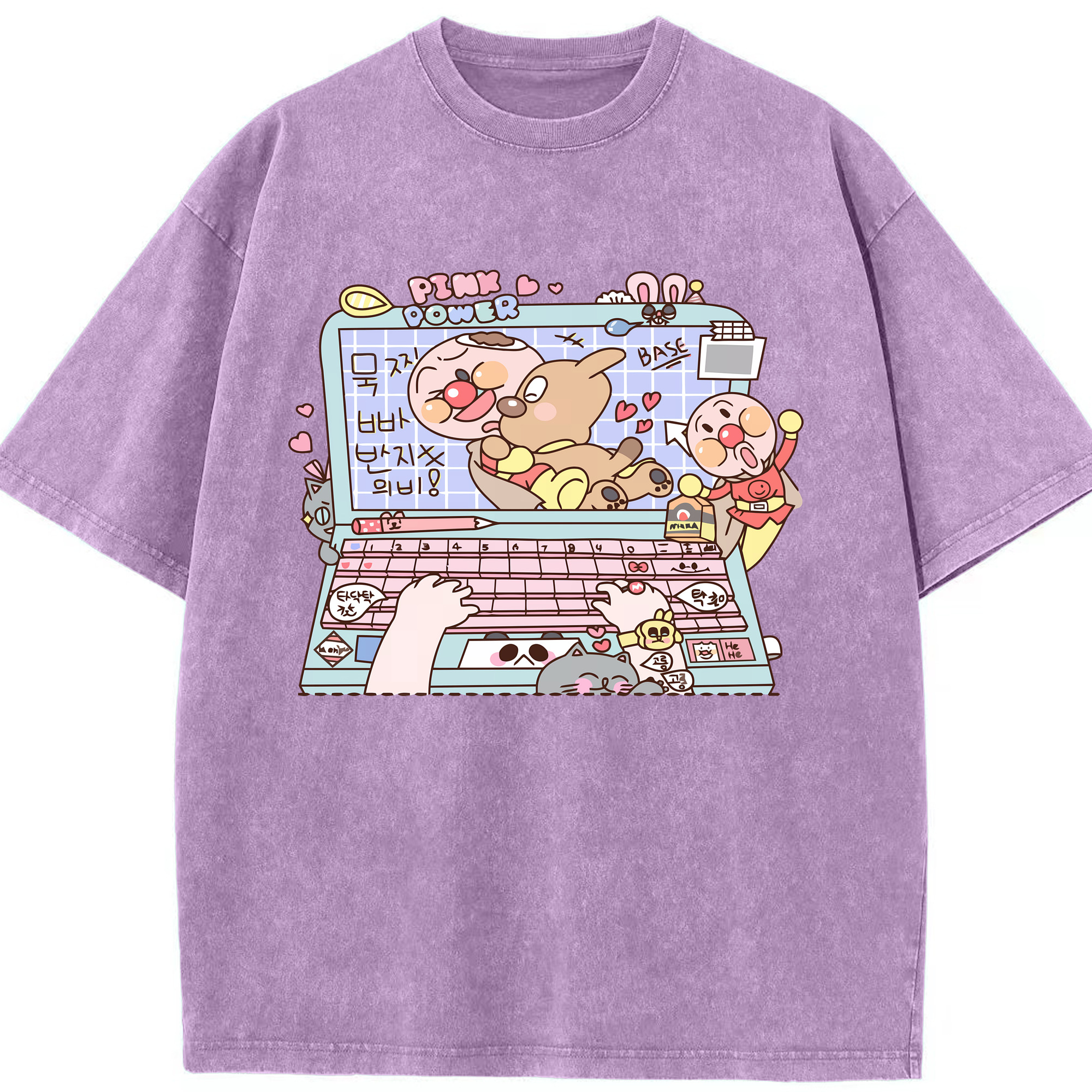 （画像用） アンパンマン Anpanman 綿100% ヴィンテージ風 半袖Tシャツ（フロントプリント）