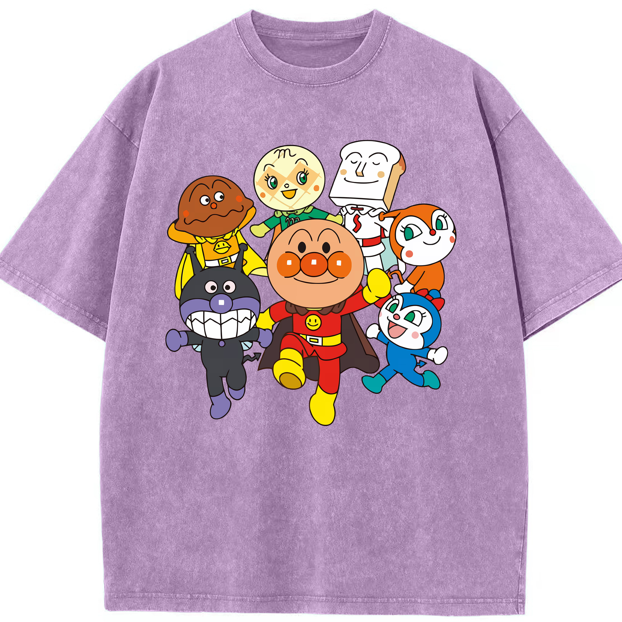 （画像用） アンパンマン Anpanman 綿100% ヴィンテージ風 半袖Tシャツ（フロントプリント）