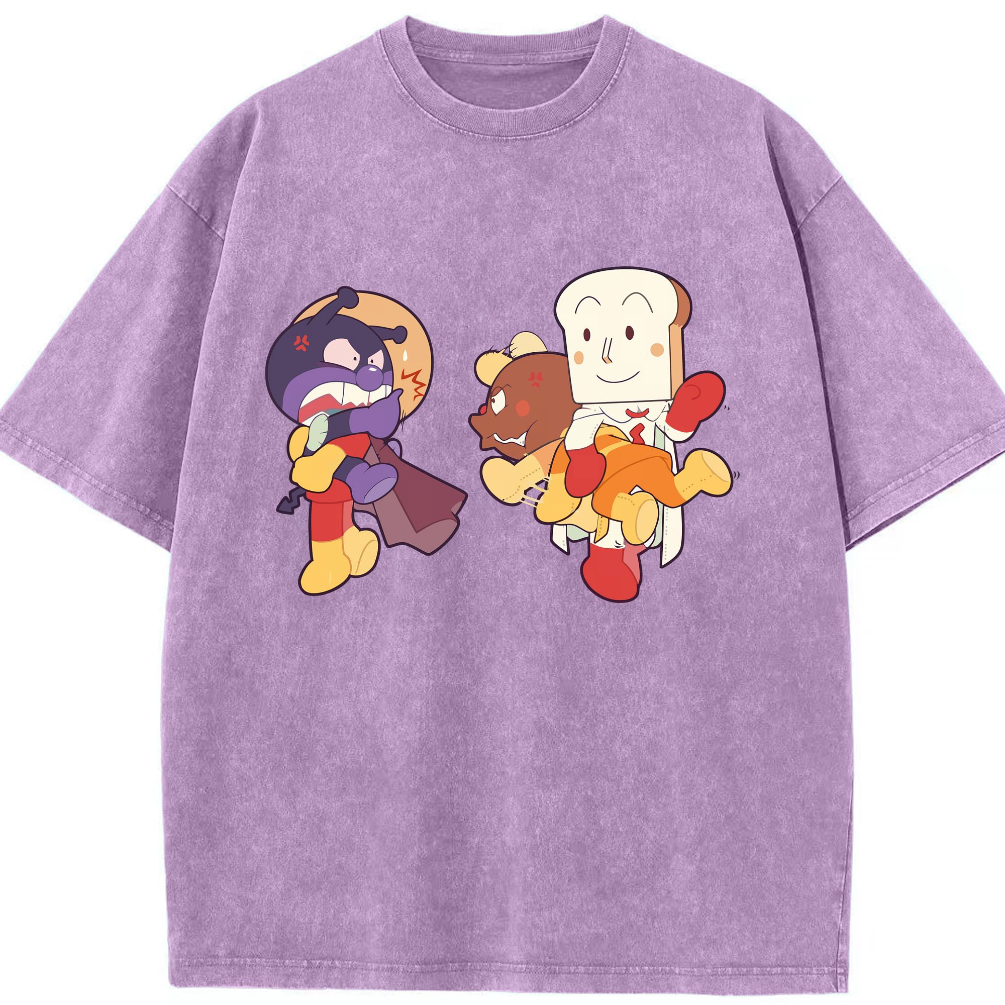 （画像用） アンパンマン Anpanman 綿100% ヴィンテージ風 半袖Tシャツ（フロントプリント）
