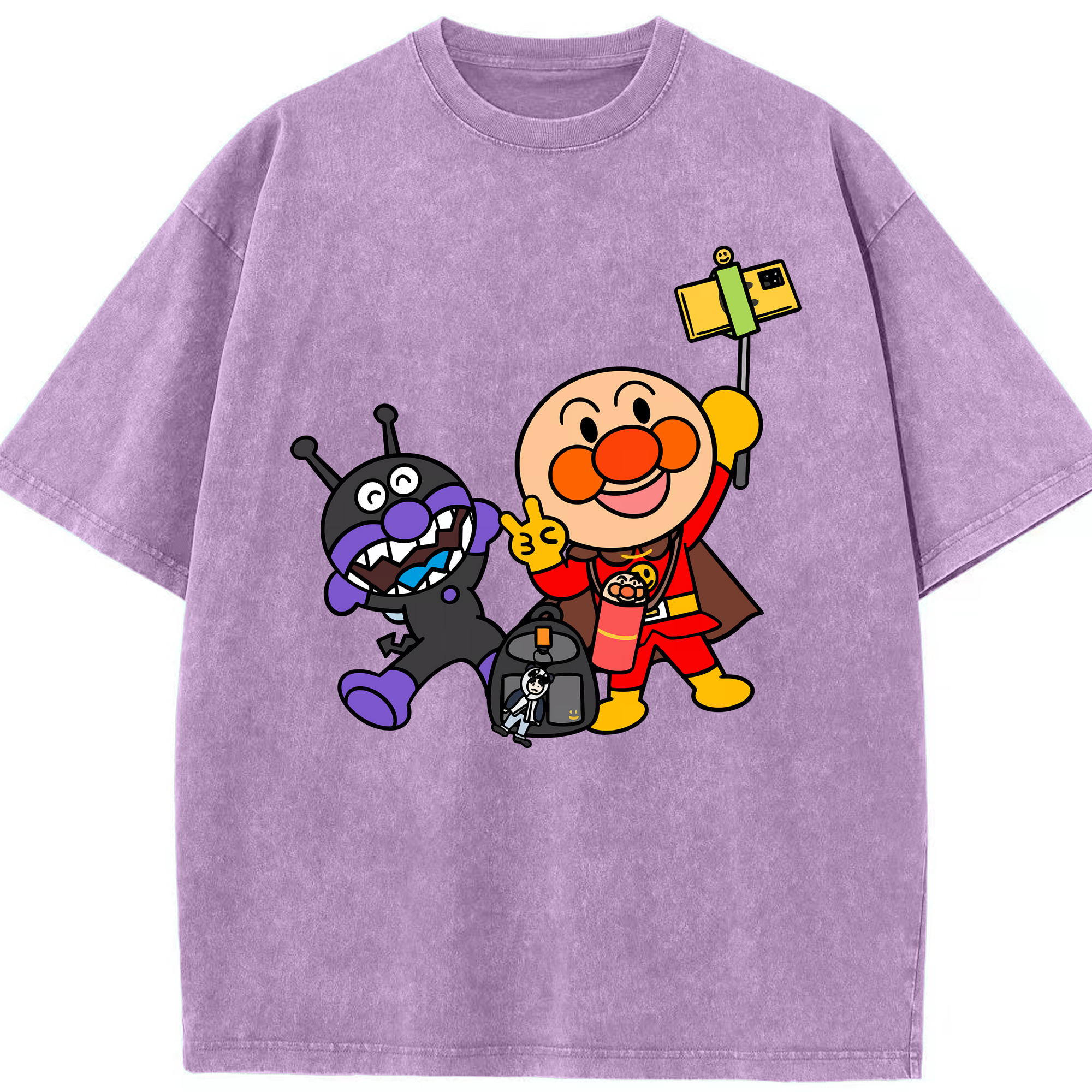 （画像用） アンパンマン Anpanman 綿100% ヴィンテージ風 半袖Tシャツ（フロントプリント）