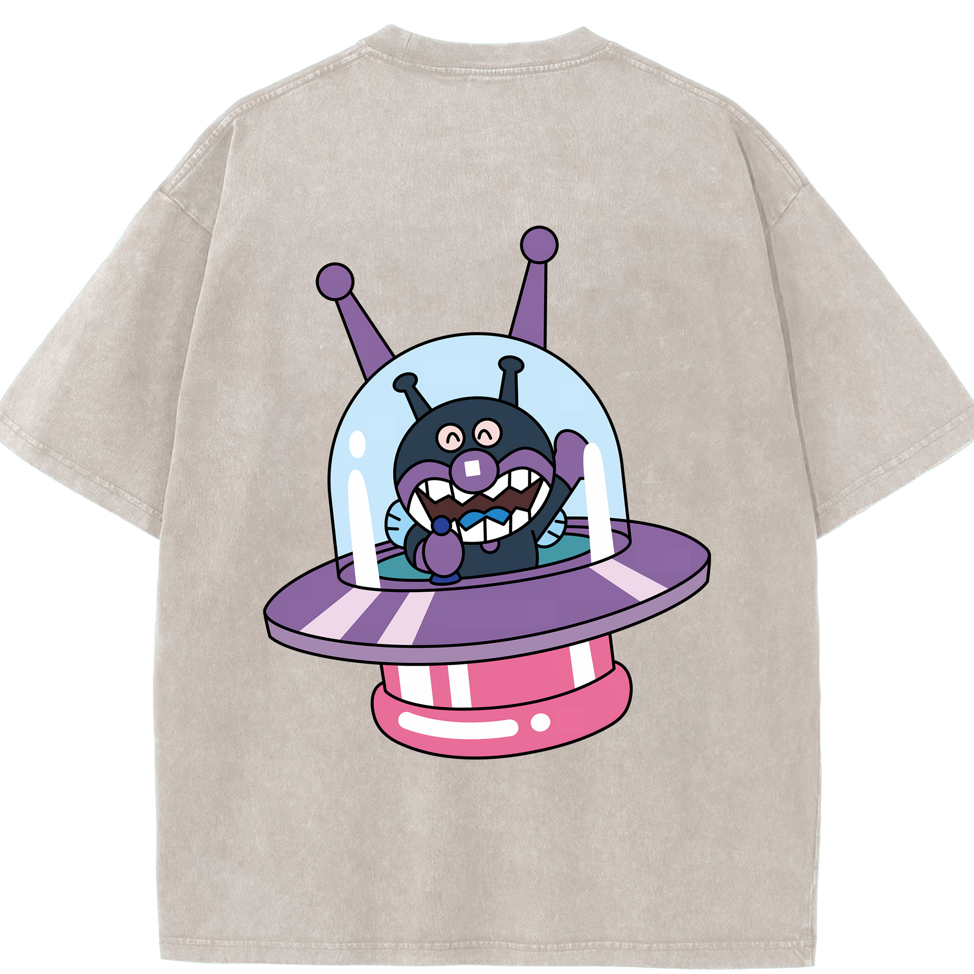 （画像用） アンパンマン Anpanman 綿100% ヴィンテージ風 半袖Tシャツ（背面プリント）