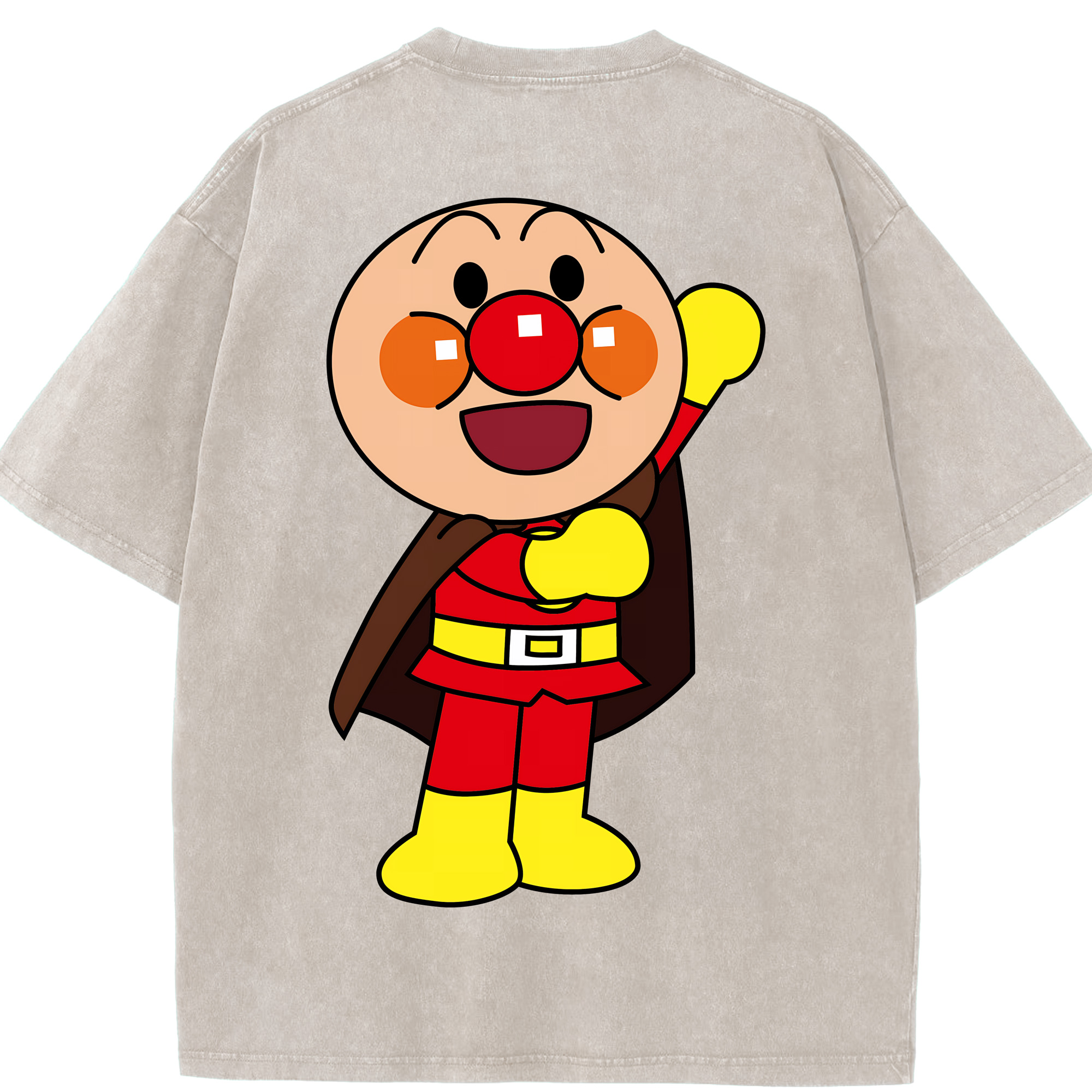 （画像用） アンパンマン Anpanman 綿100% ヴィンテージ風 半袖Tシャツ（背面プリント）