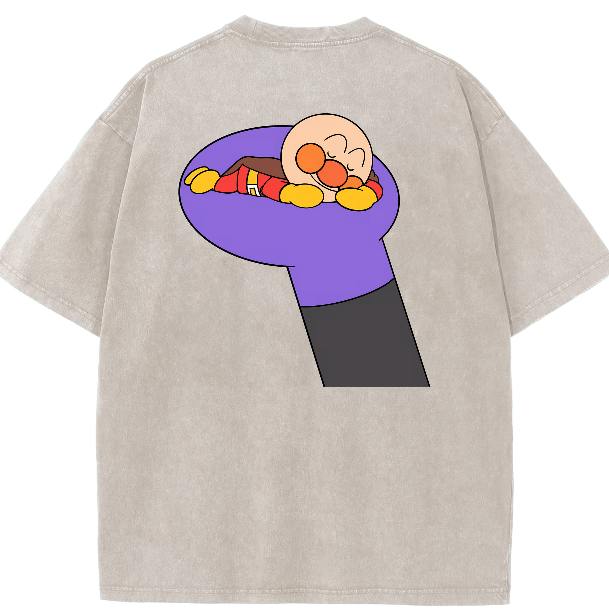 （画像用） アンパンマン Anpanman 綿100% ヴィンテージ風 半袖Tシャツ（背面プリント）