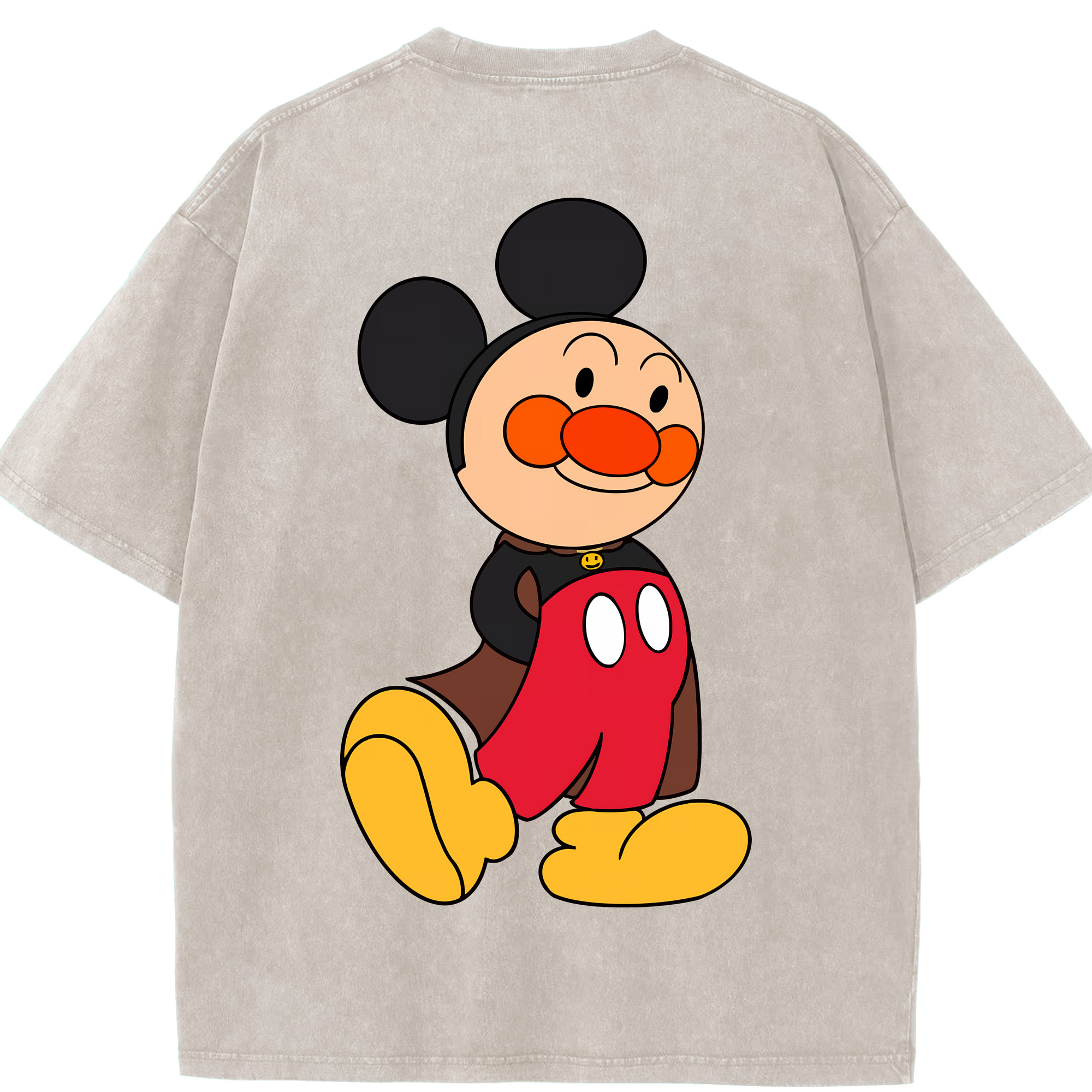 （画像用） アンパンマン Anpanman 綿100% ヴィンテージ風 半袖Tシャツ（背面プリント）