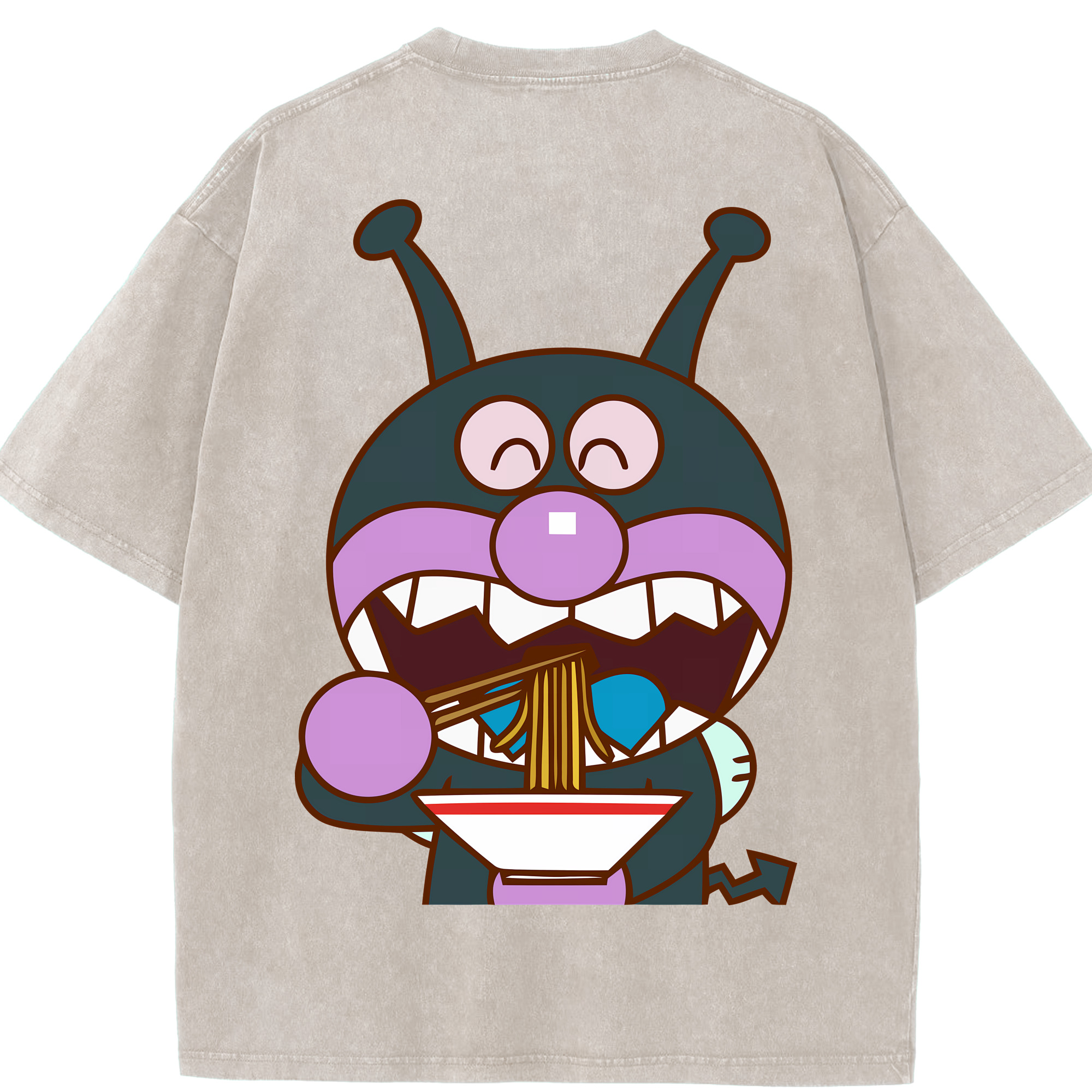 （画像用） アンパンマン Anpanman 綿100% ヴィンテージ風 半袖Tシャツ（背面プリント）