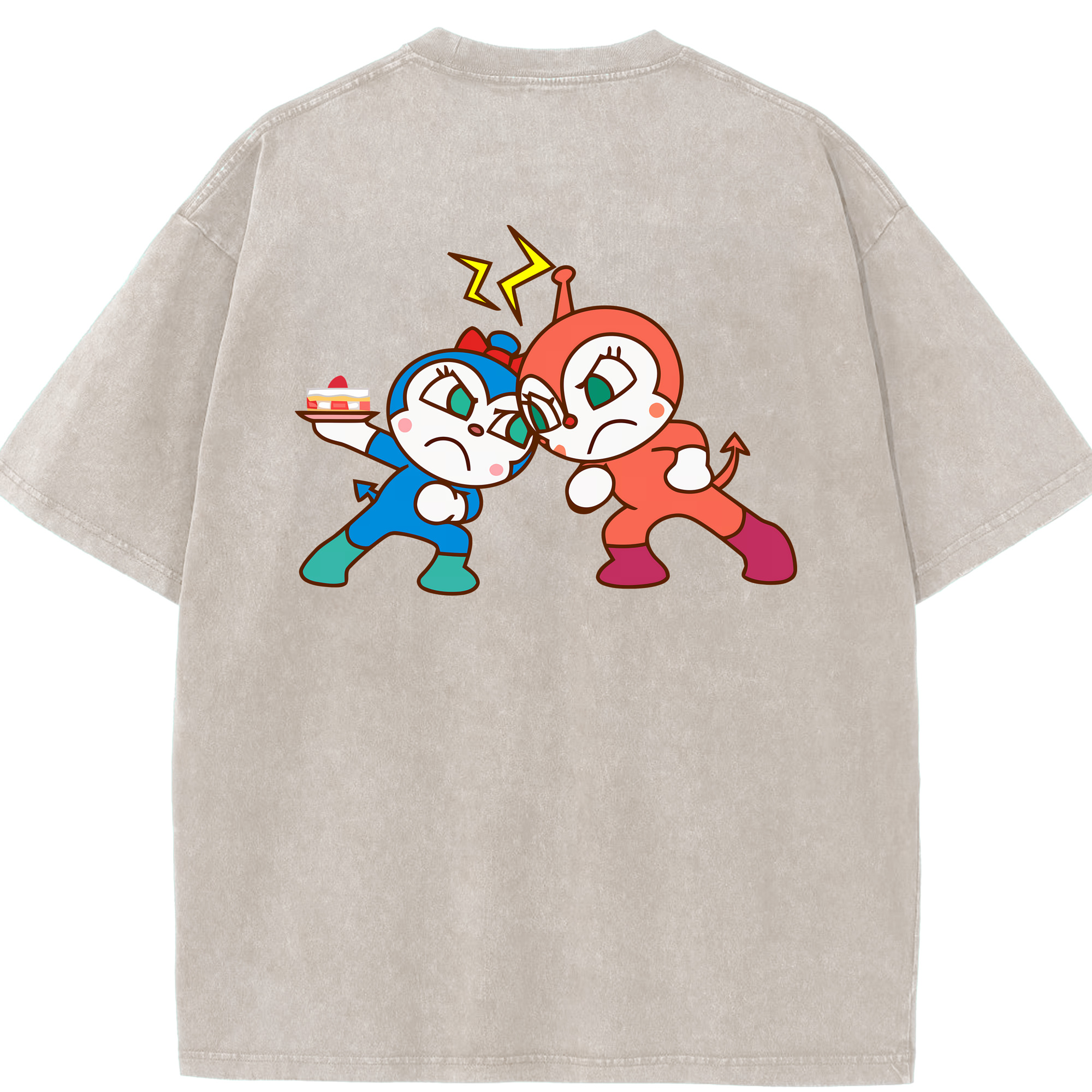 （画像用） アンパンマン Anpanman 綿100% ヴィンテージ風 半袖Tシャツ（背面プリント）