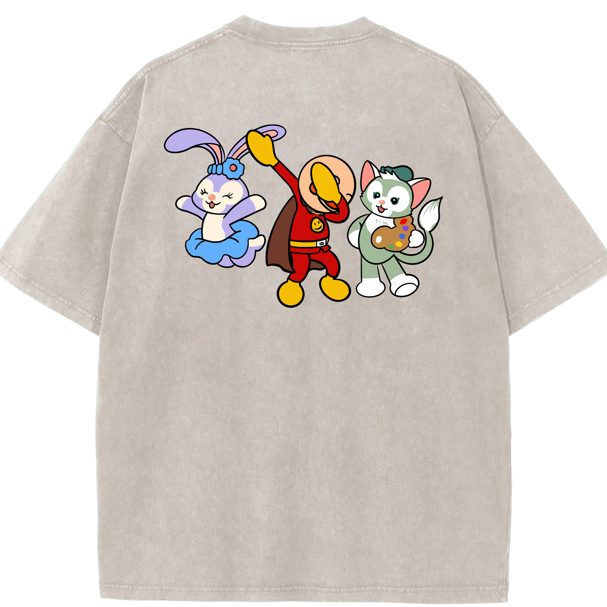 （画像用） アンパンマン Anpanman 綿100% ヴィンテージ風 半袖Tシャツ（背面プリント）