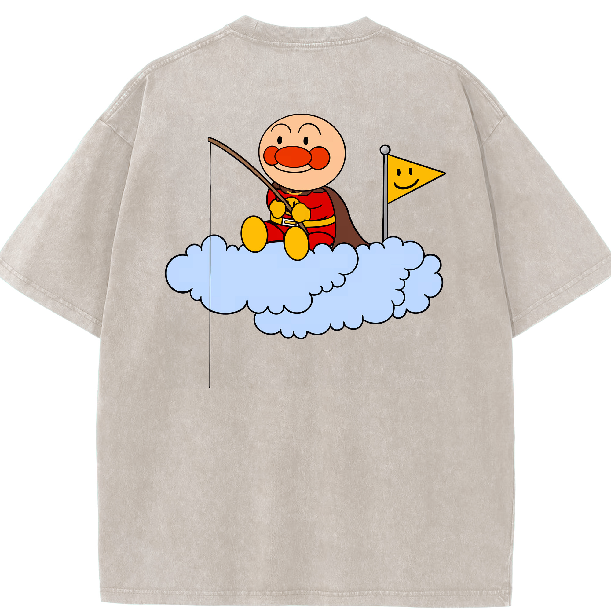 （画像用） アンパンマン Anpanman 綿100% ヴィンテージ風 半袖Tシャツ（背面プリント）